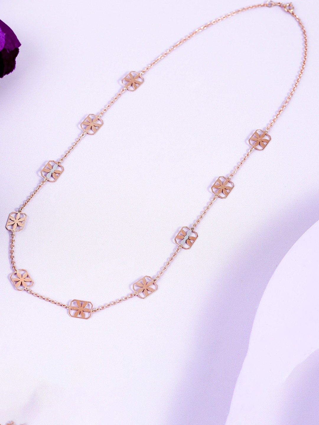 

KIORAH 925 Sterling Silver Rose Gold-Plated Necklace