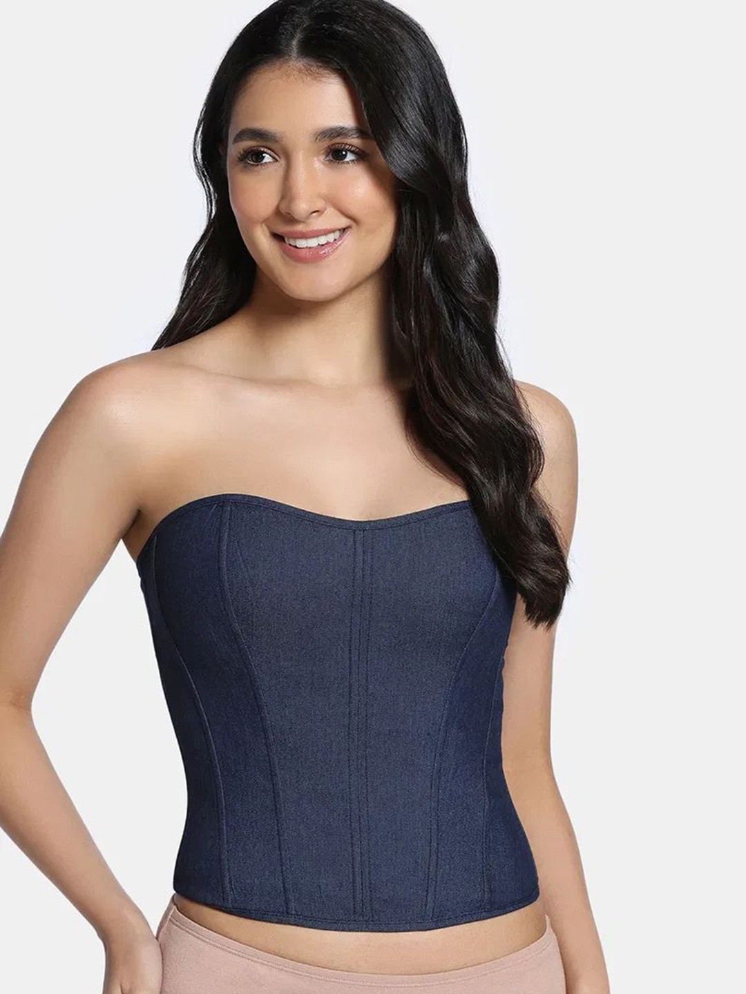 

Zivame Strapless Sleeveless Top, Blue