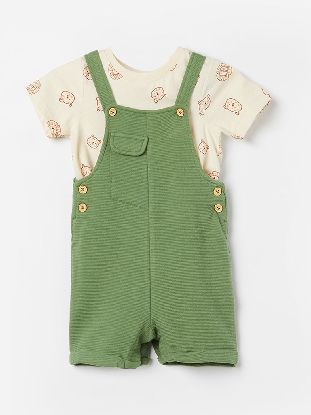 

Juniors by Lifestyle Infant Boys Pure Cotton Dungarees, Olive