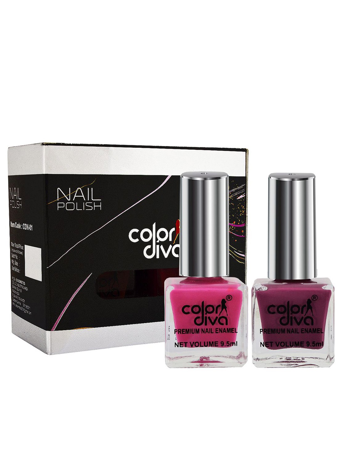 

Color Diva Trendy Trail Set Of 2 High Shine Nail Polish - 9.5 ml Each - Pink & Mauve
