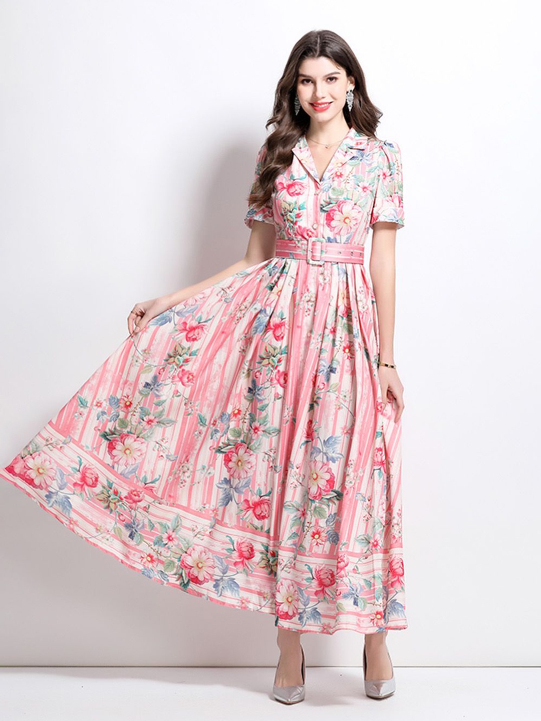 

JC Collection Floral Print Maxi Dress, Pink