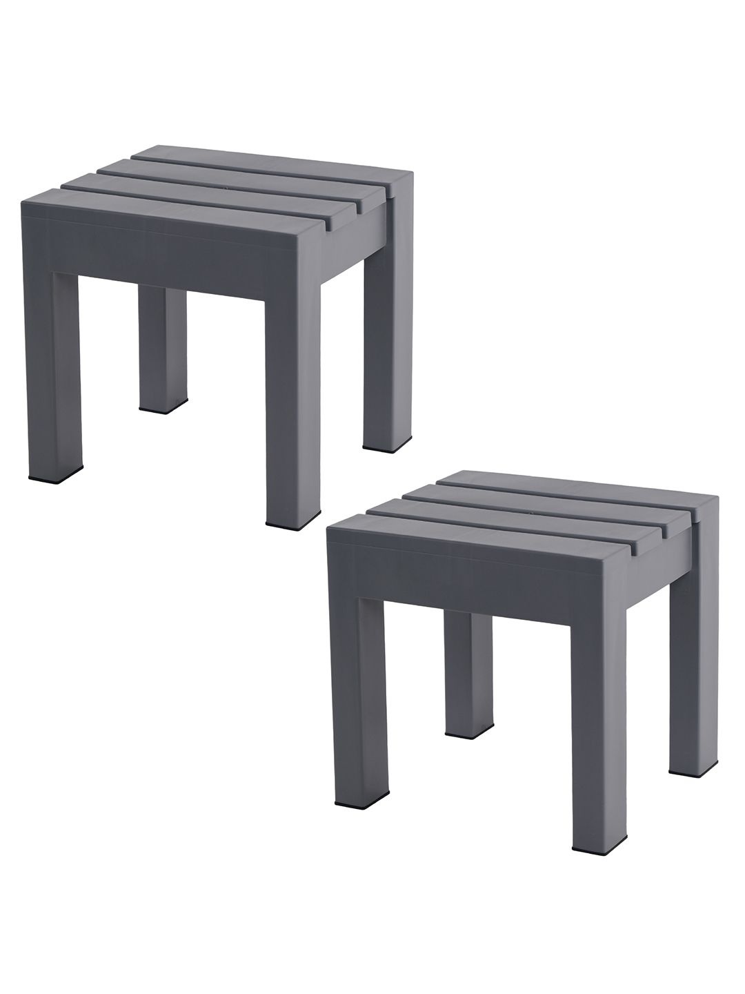 

Kuber Industries 2-Pcs Grey Anti Slip Bath Stools