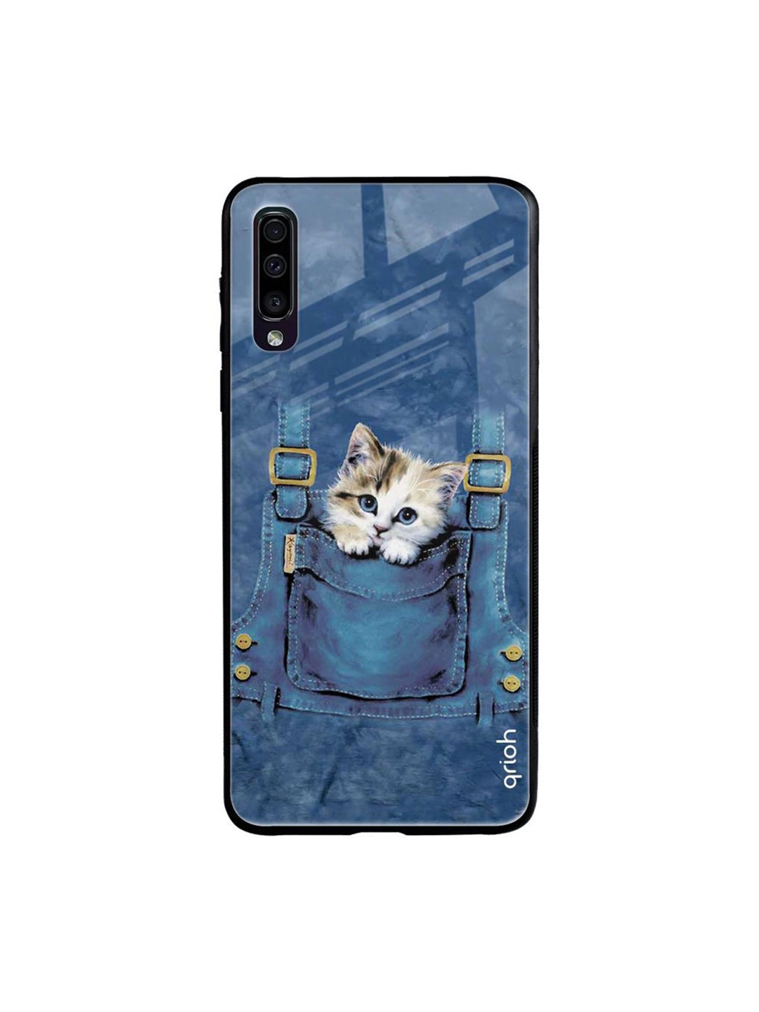 

QRIOH Quirky Printed Samsung Galaxy A70 Back Case Mobile Accessories, Blue