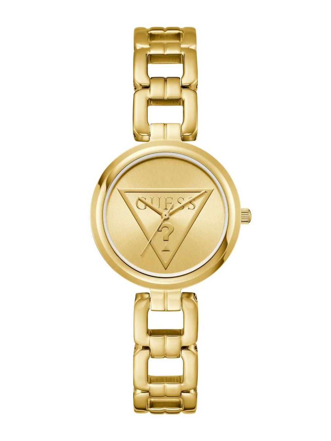 

GUESS Women Brass Dial & Stainless Steel Bracelet Style Straps Analogue Watch U1438L2M, Gold