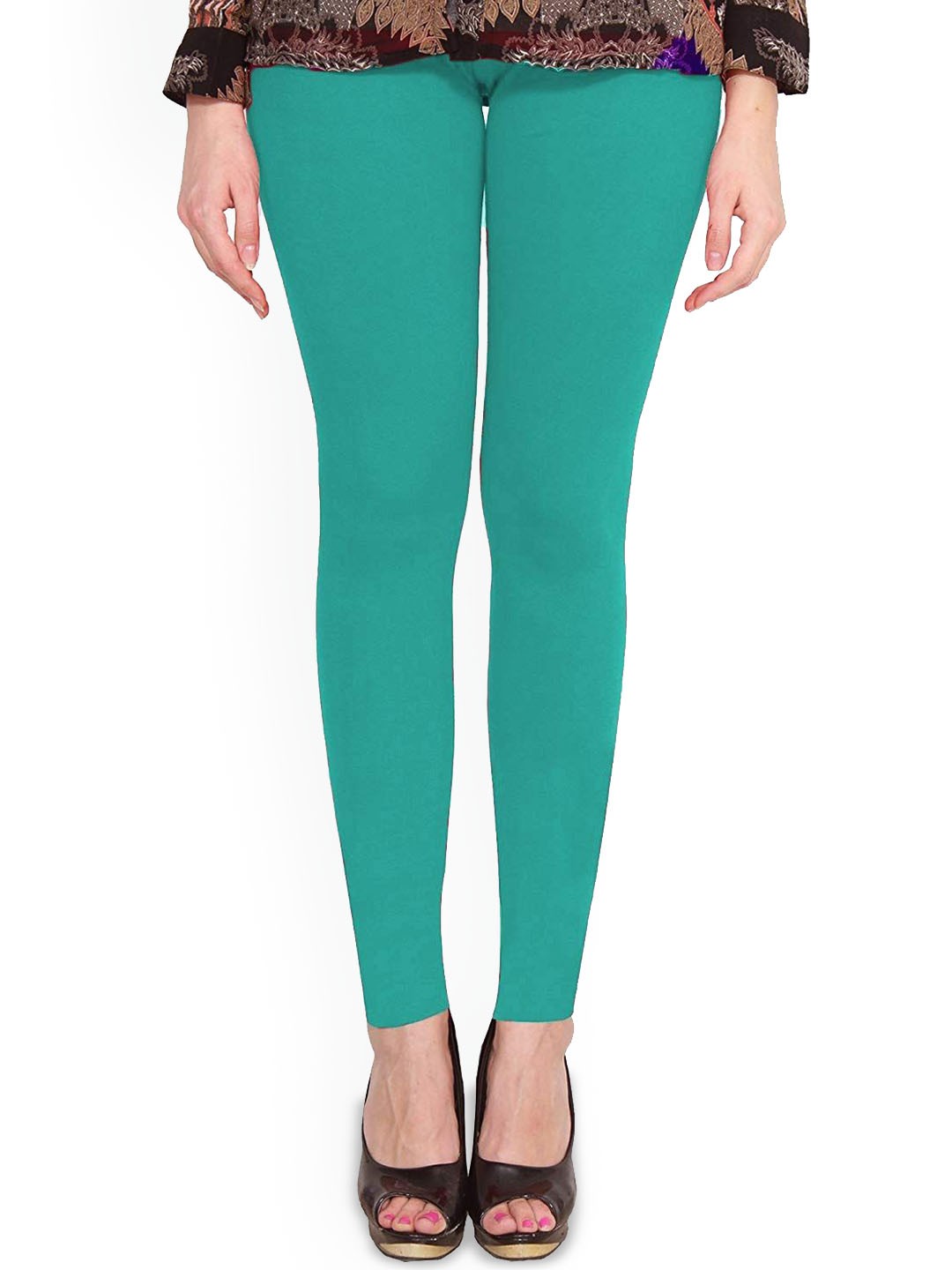 

Aadikart Solid Ankle Length Leggings, Sea green