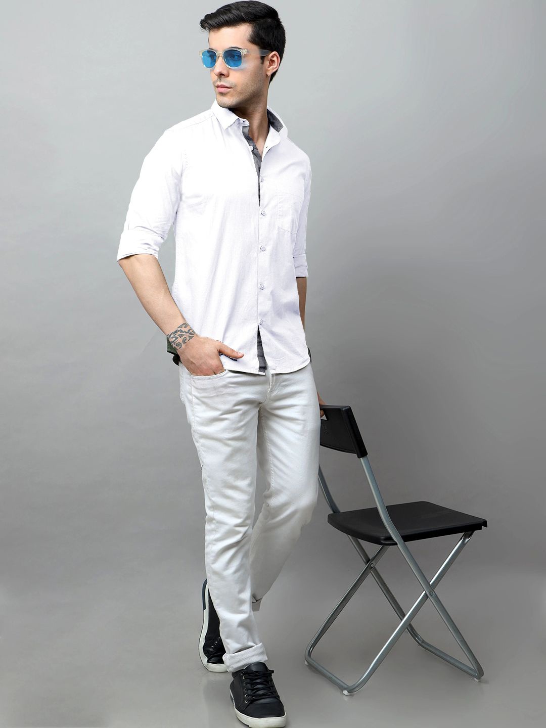 

SZN Men Standard Opaque Formal Shirt, White
