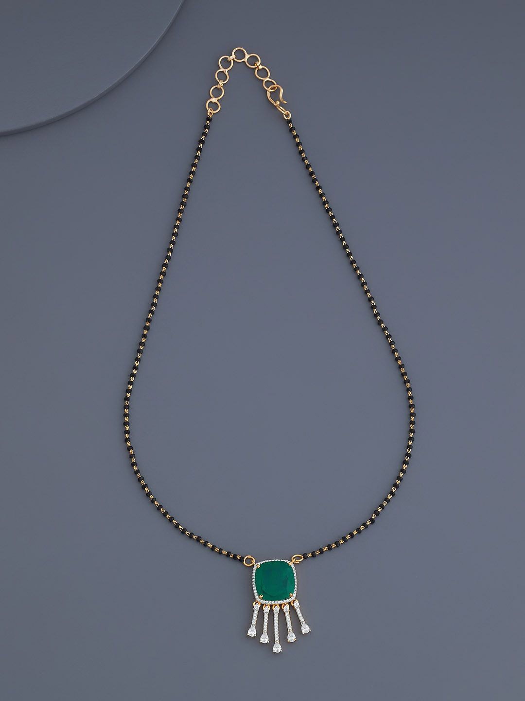 

Kushal's Fashion Jewellery Artificial Stones and Beads Mangalsutra, Gold