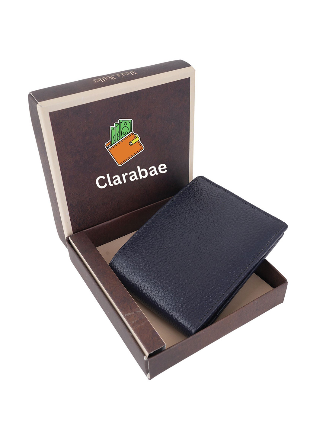 

CLARABAE Men PU Two Fold Wallet, Blue