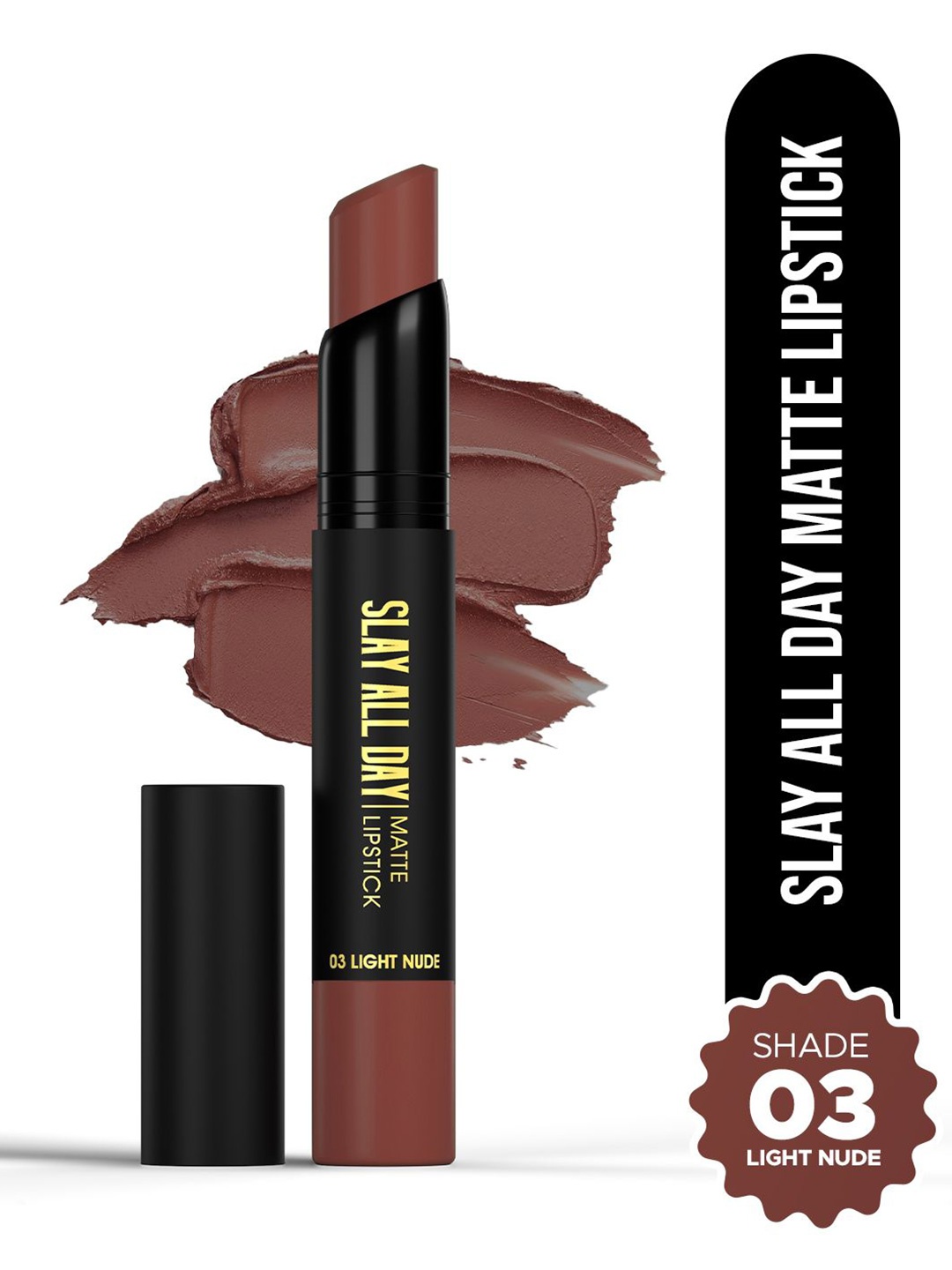 

Hilary Rhoda Slay All Day Creamy Matte Lipstick - 2.6 g - Light Nude 03, Brown