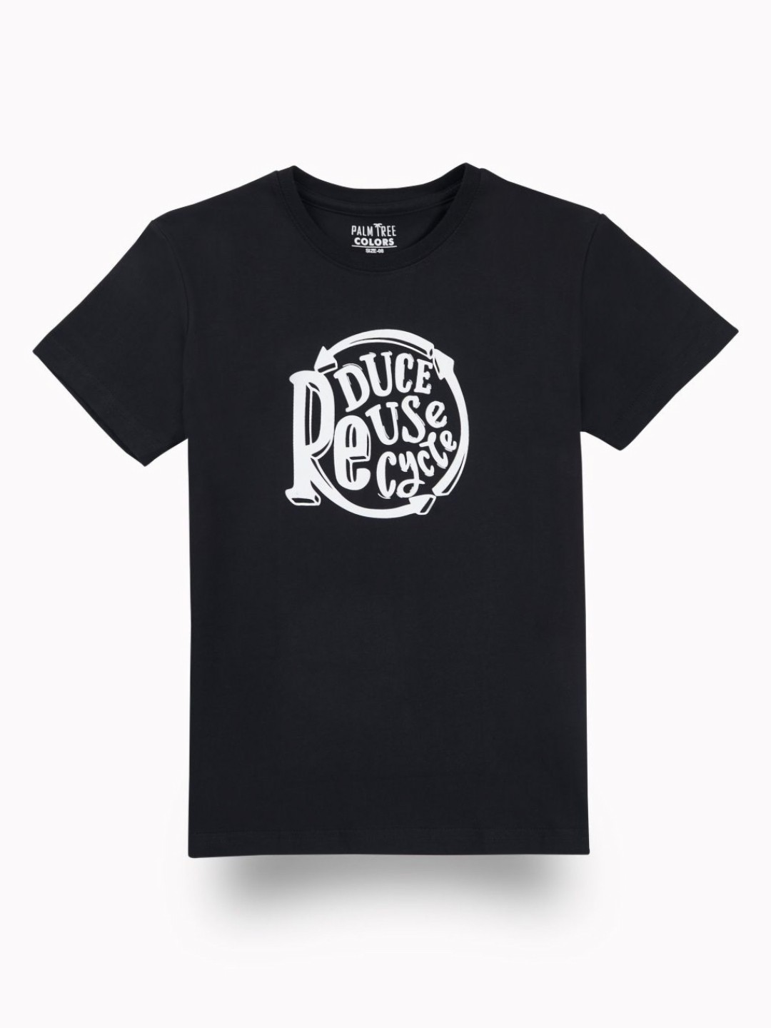 

Palm Tree Boys Typography Printed Raw Edge T-shirt, Black