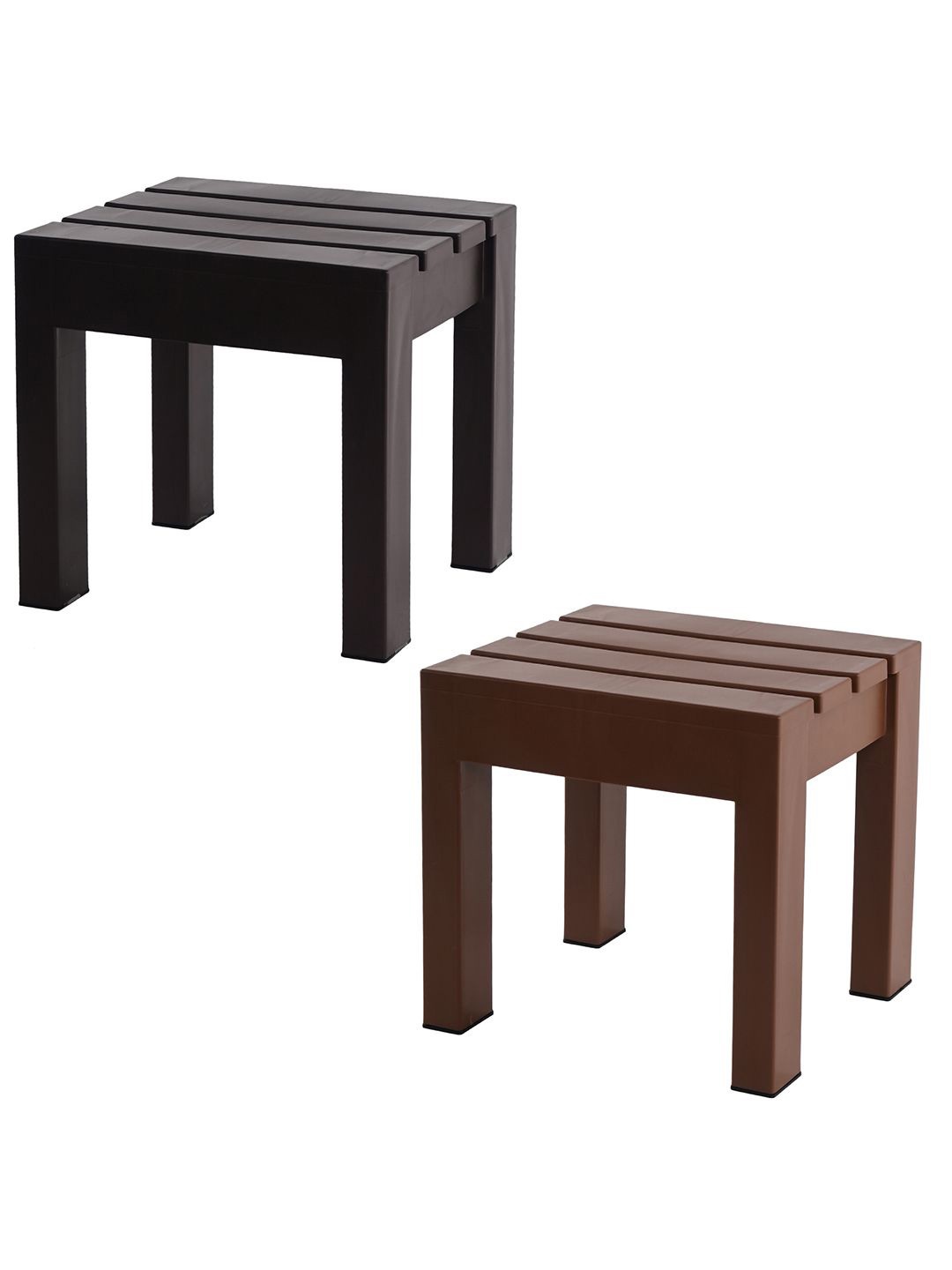 

Kuber Industries Brown & Coffee Brown 2 Pieces Anti Slip Bath Stools