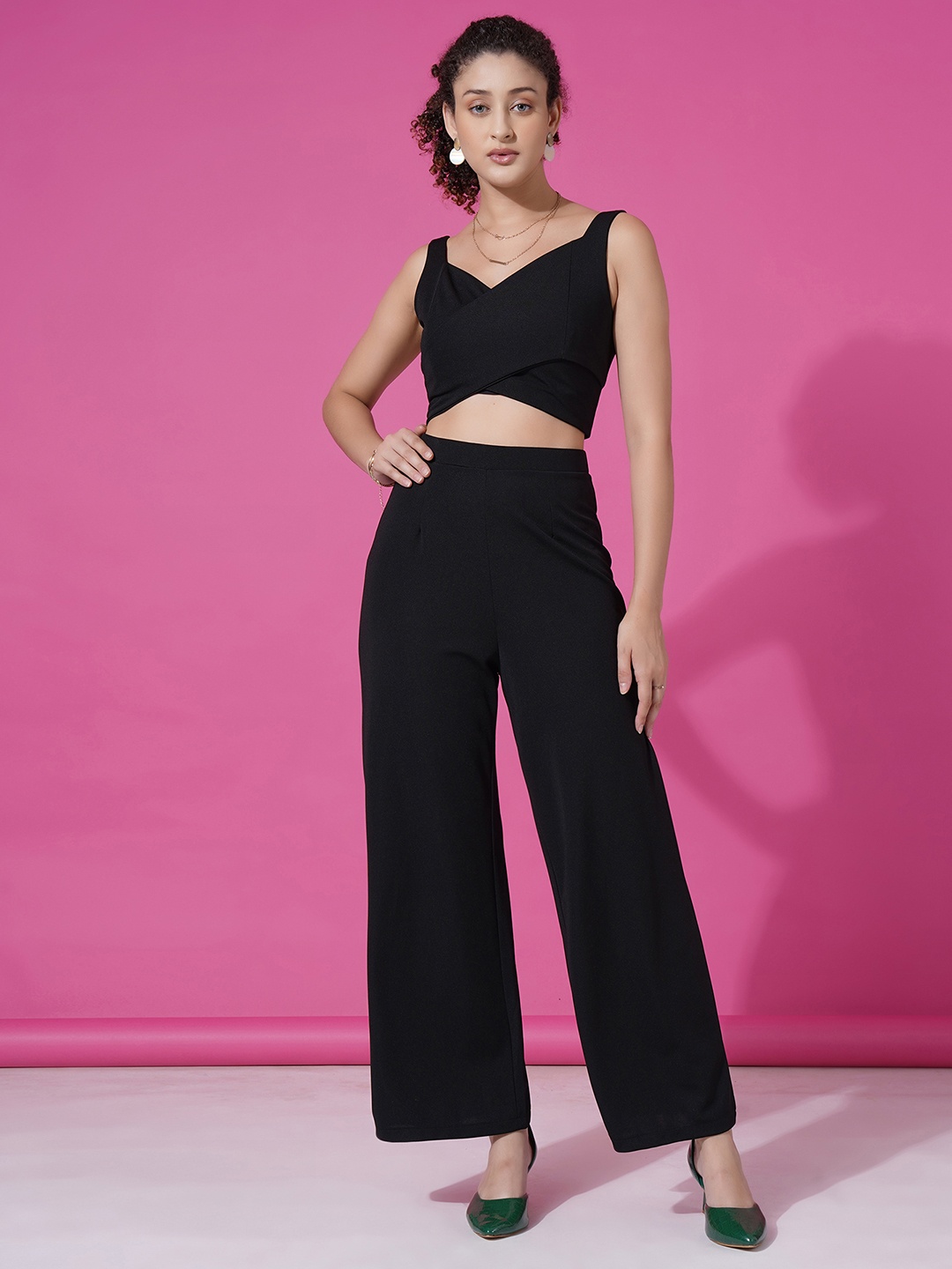 

Moda Rapido Sleeveless Top & Trouser, Black