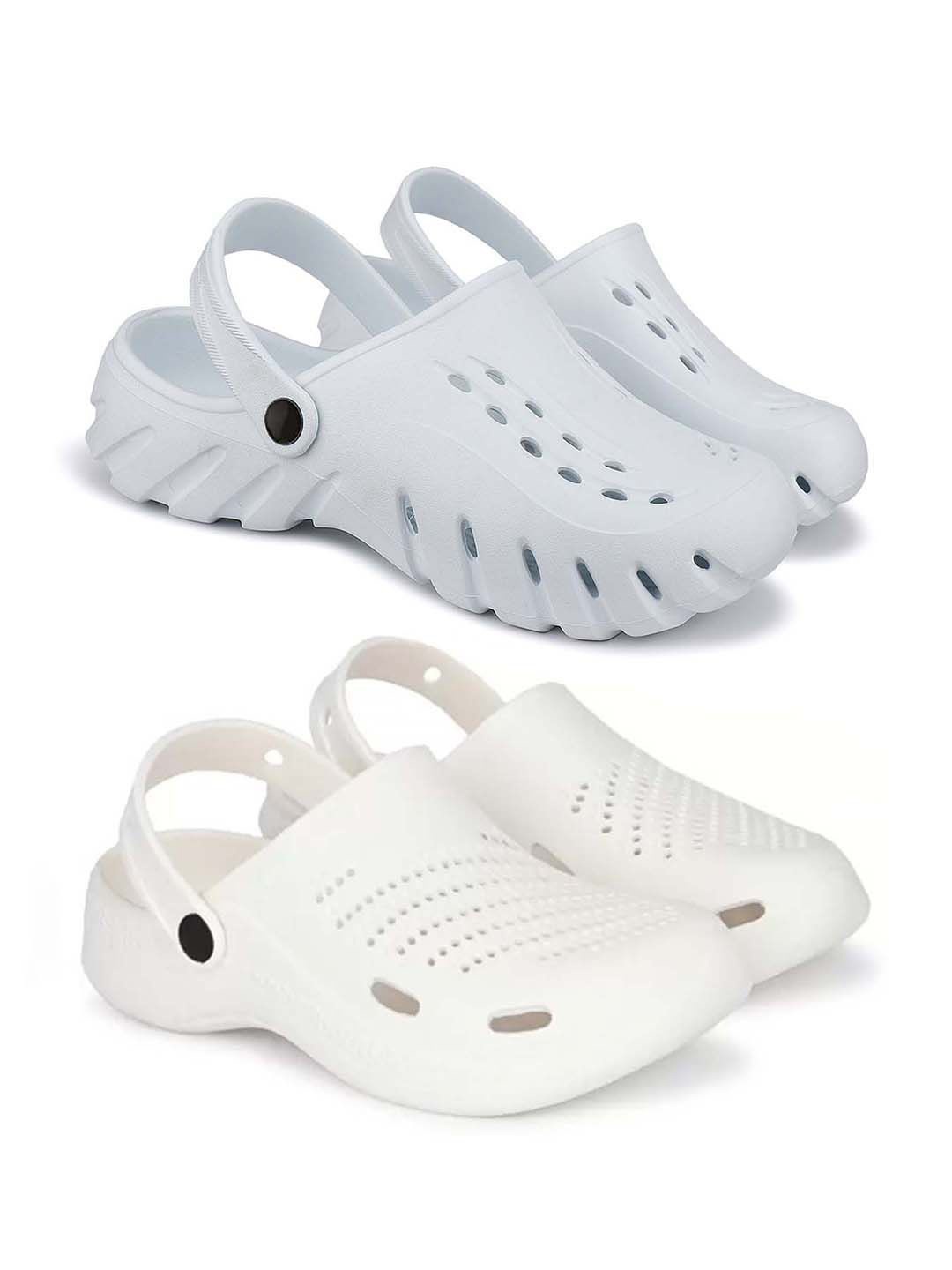 

BERSACHE Men Clogs, White