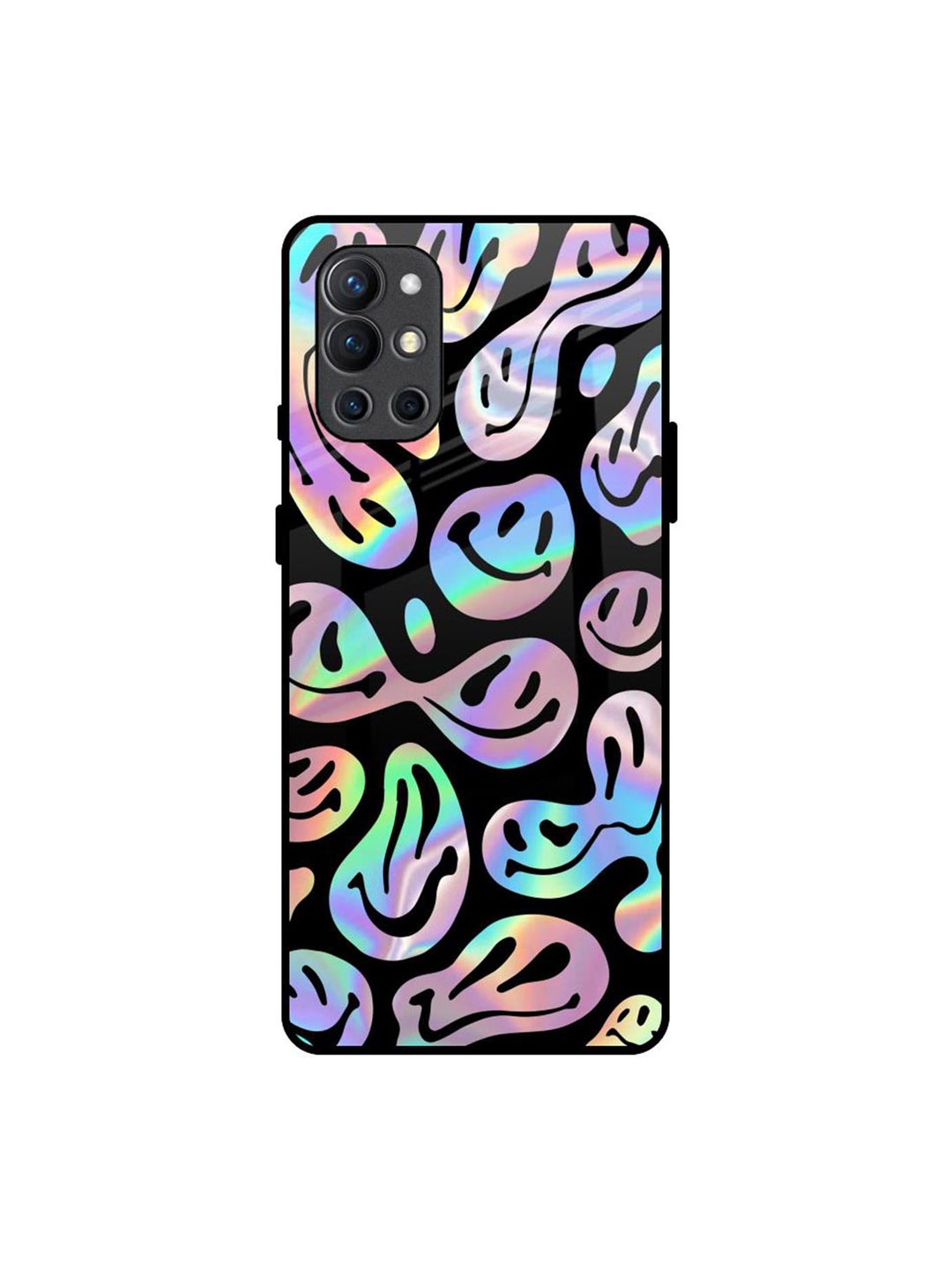 

QRIOH Abstract Printed OnePlus 9R Back Case Mobile Accessories, Black