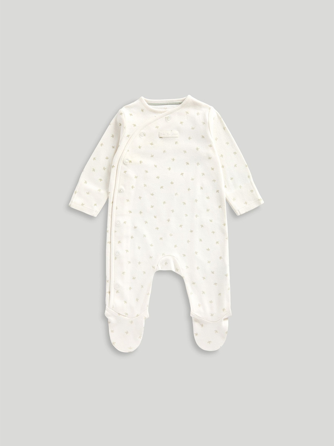 

mothercare Unisex Kids Printed Sleepsuit, Cream