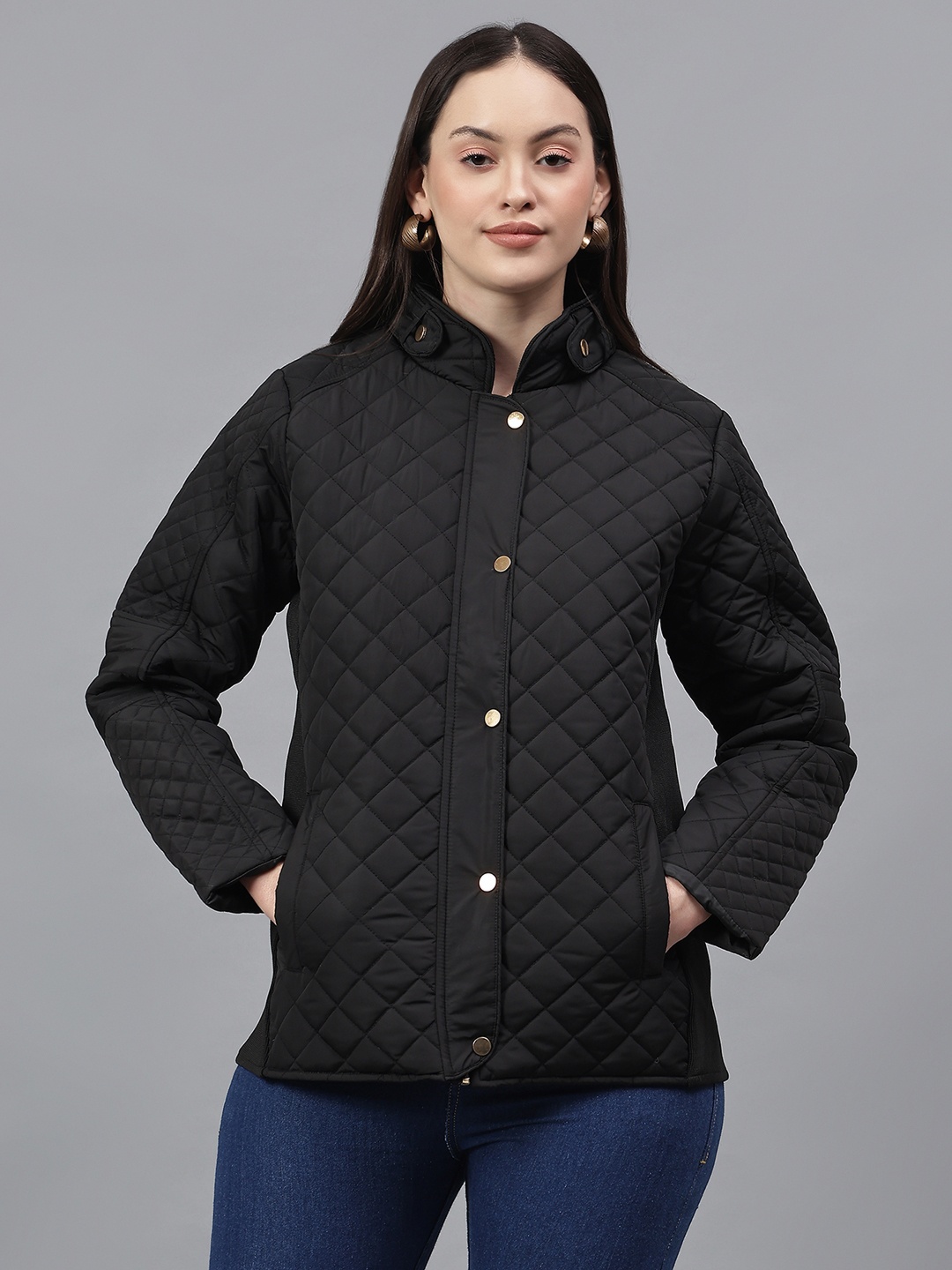 

Cantabil Women Nylon Puffer Jacket, Black