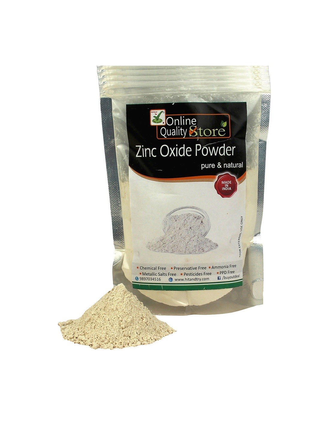 

Online Quality Store Pure And Natural Zinc Oxide Powder For Face Pack - 400 g, Beige
