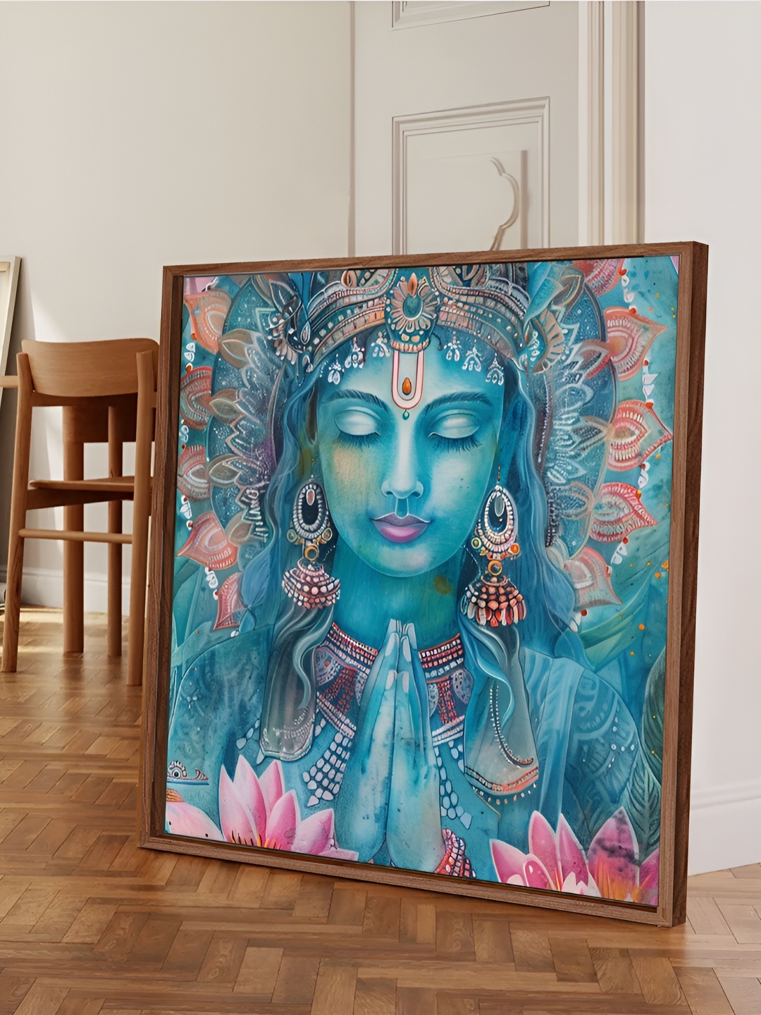 

Myntra Elegant Homes Blue & Pink 1 Piece Canvas Religious Wall Paintings