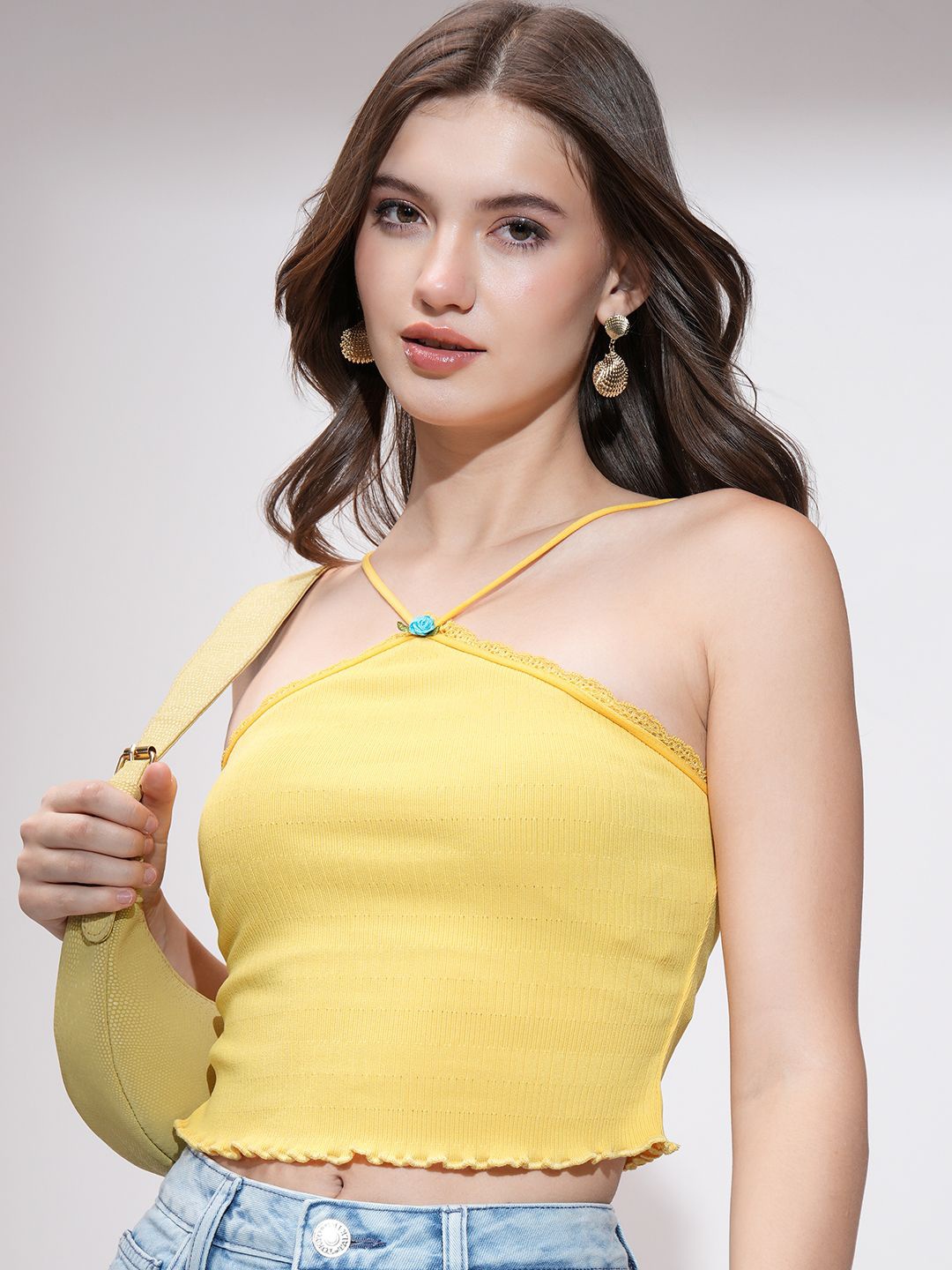

Basics By Tokyo Talkies Cotton Tank Top, Yellow