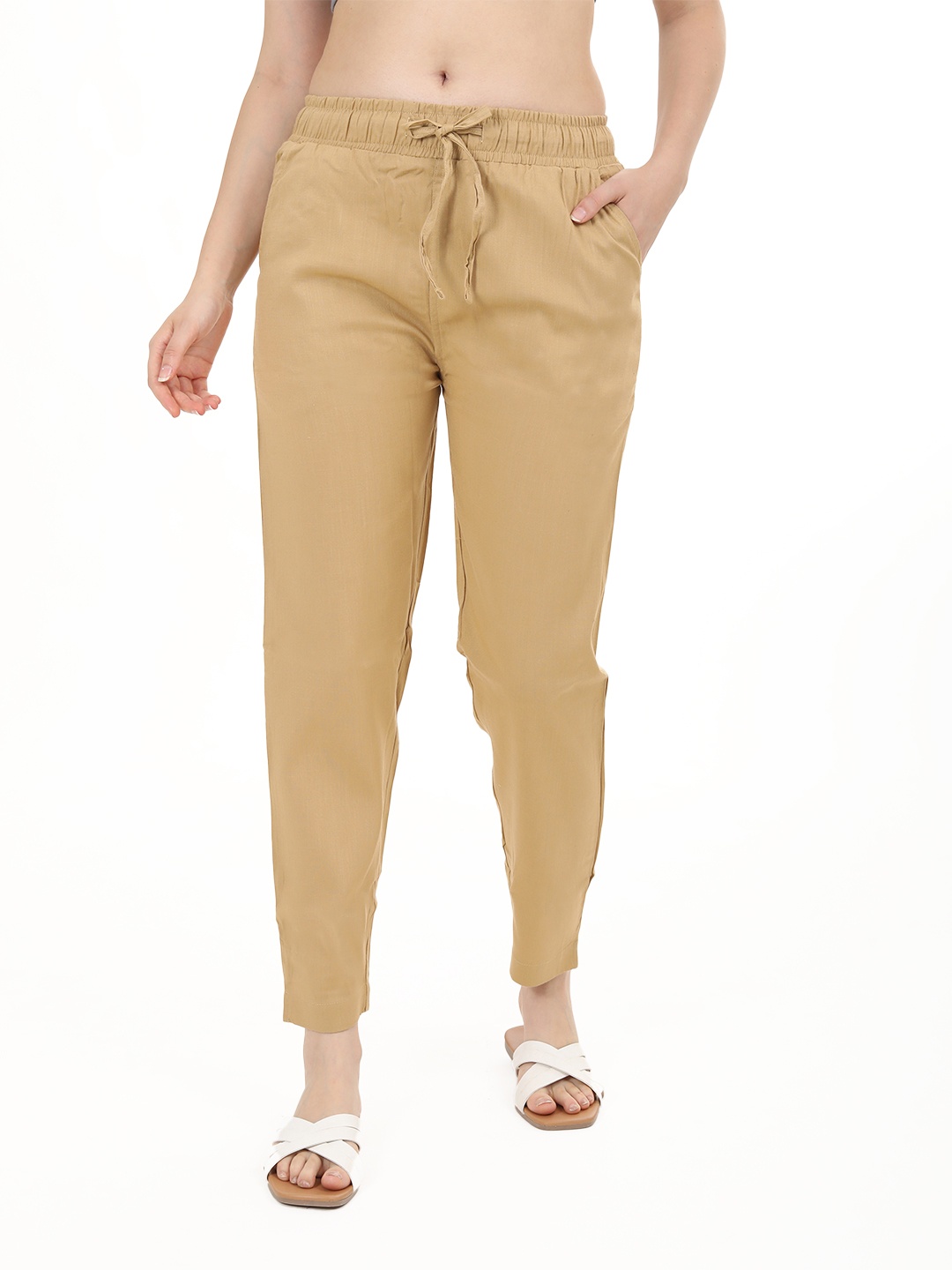 

Fly Birds Women Tailored Trousers, Khaki