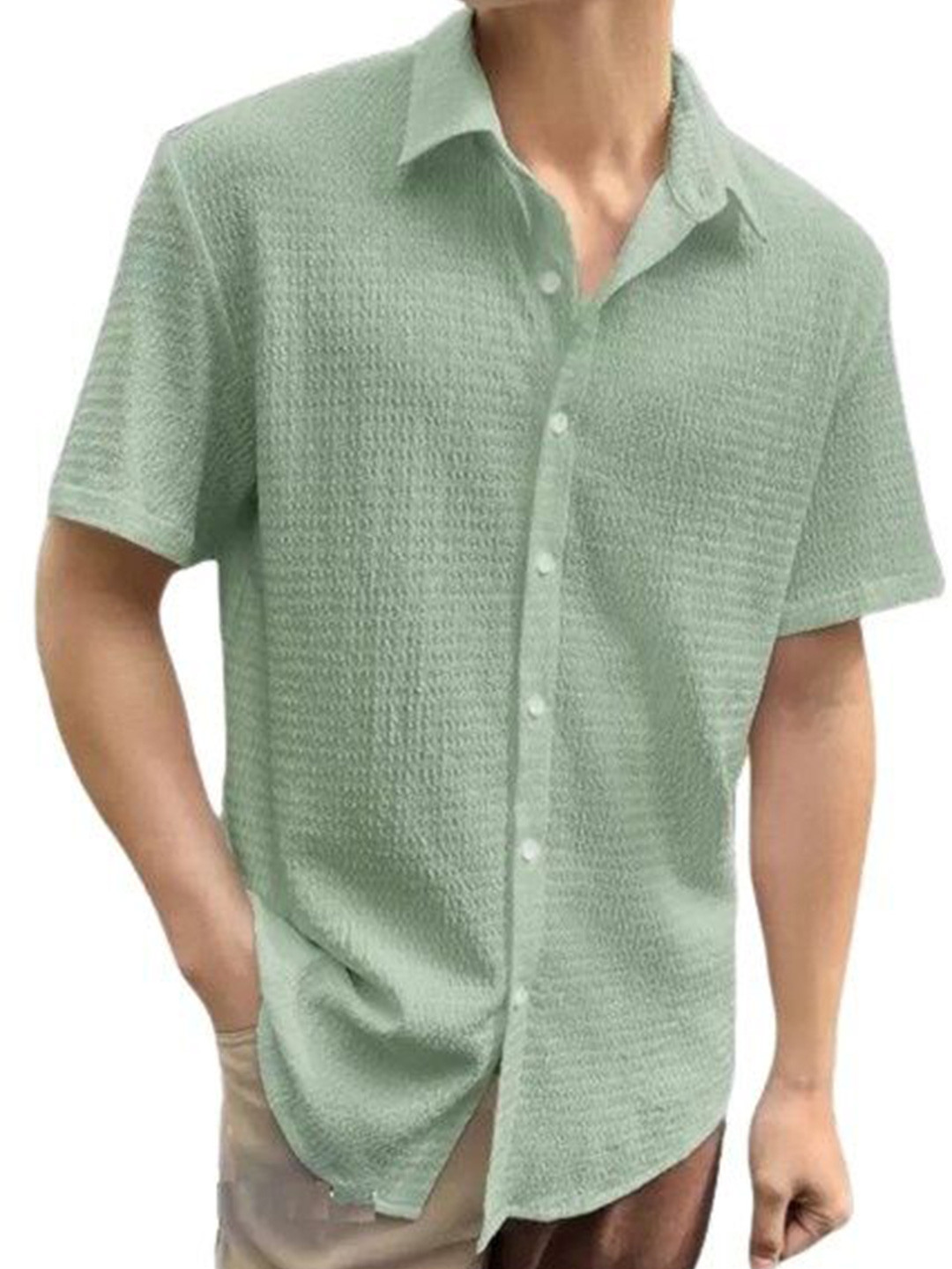 

ISUEL FAB Men Opaque Printed Casual Shirt, Green