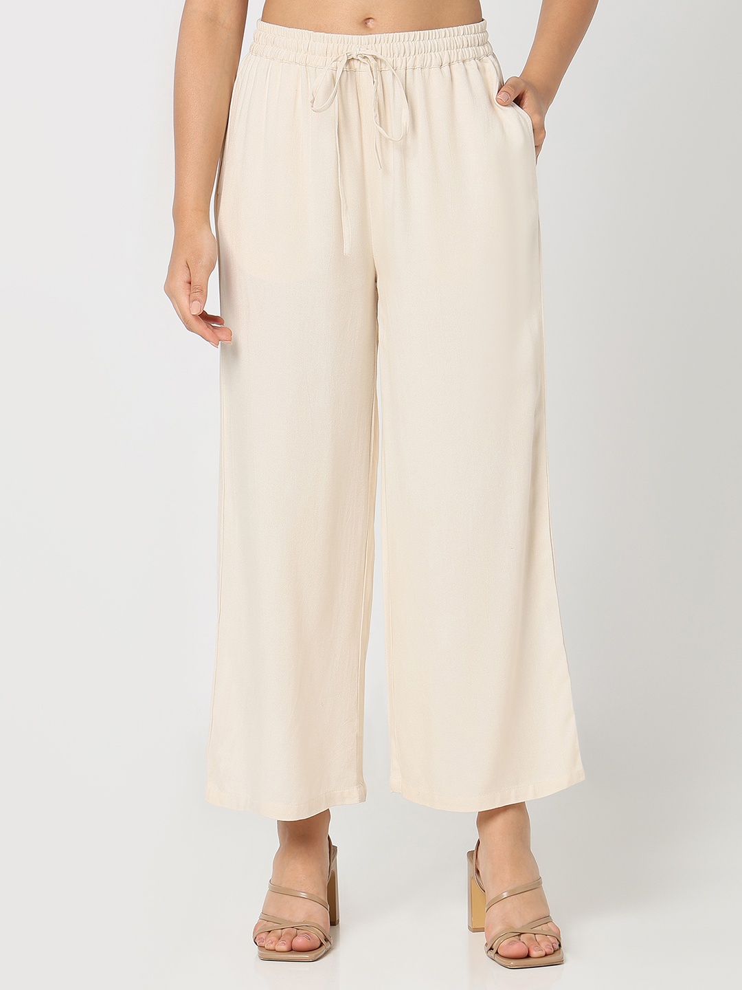 

R&B Women Straight Fit Trousers, Beige