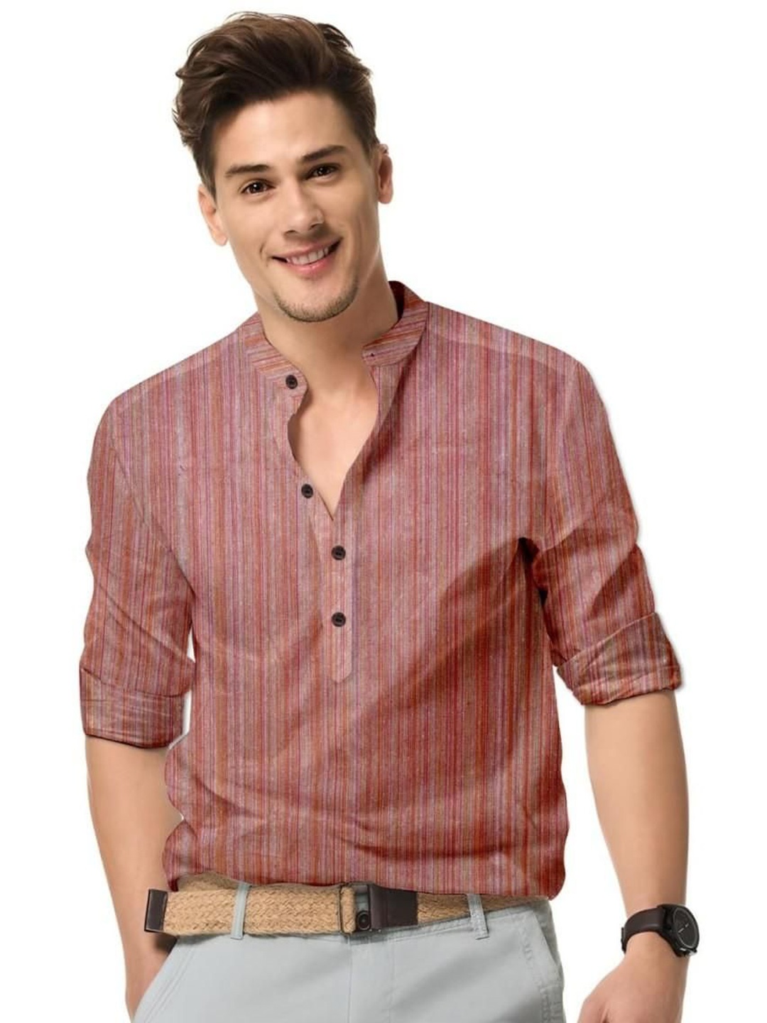 

ISUEL FAB Men Opaque Printed Casual Shirt, Red