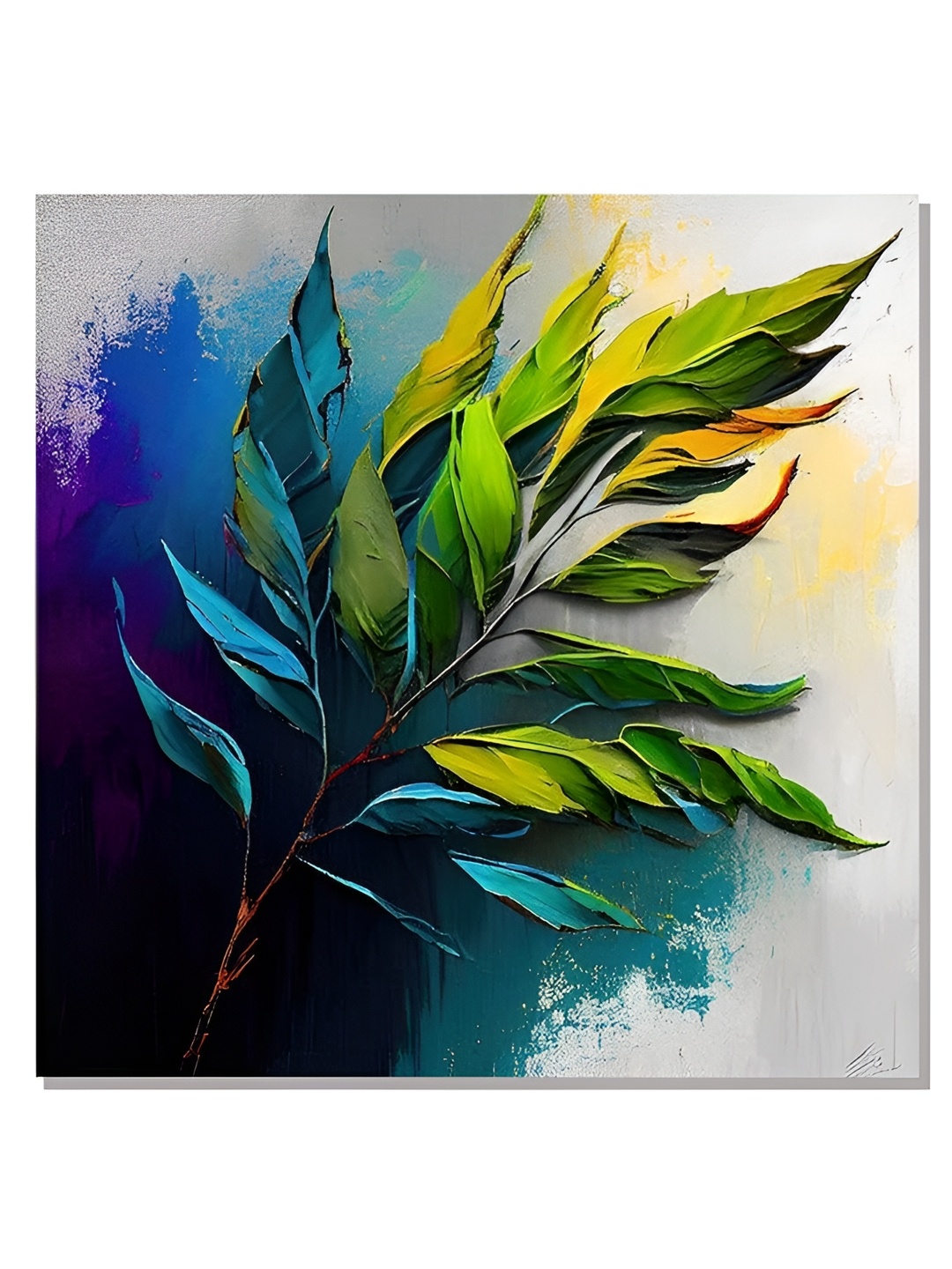 

Indianara Green & Blue 1 Piece Canvas Floral and Botanical Wall Paintings
