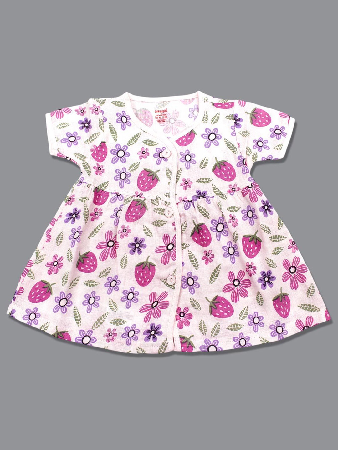 

Born Babies Floral Print Organic Cotton A-Line Dress, Multi