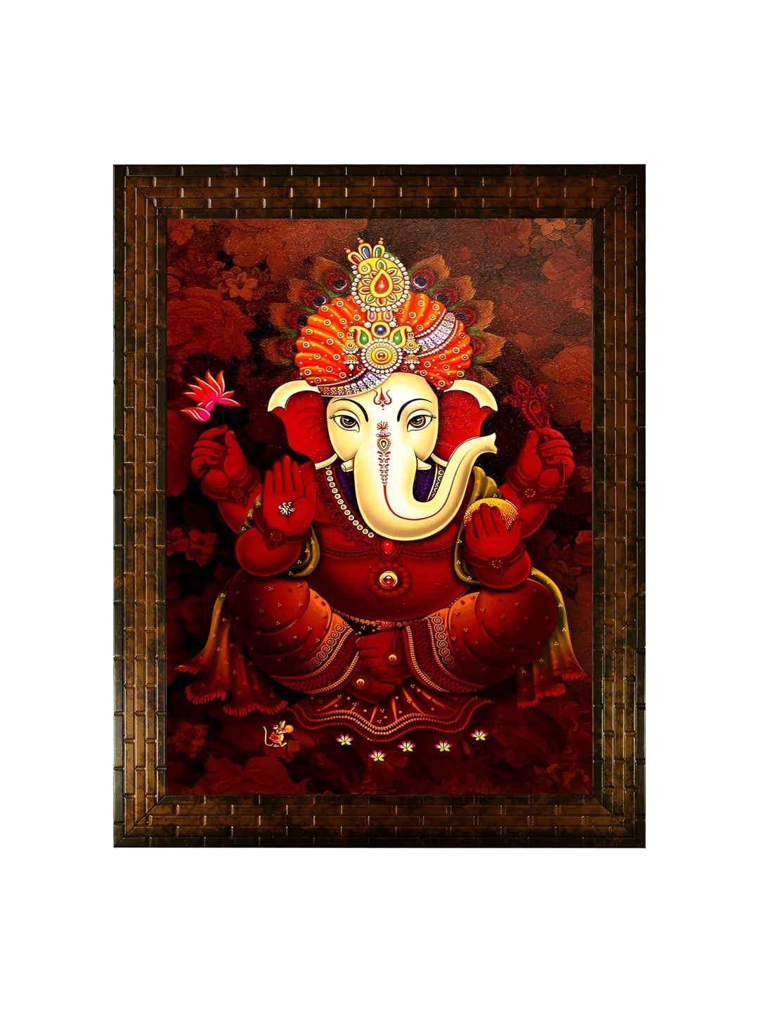 

Indianara Maroon & Orange 1 Piece Canvas Religious Wall Paintings