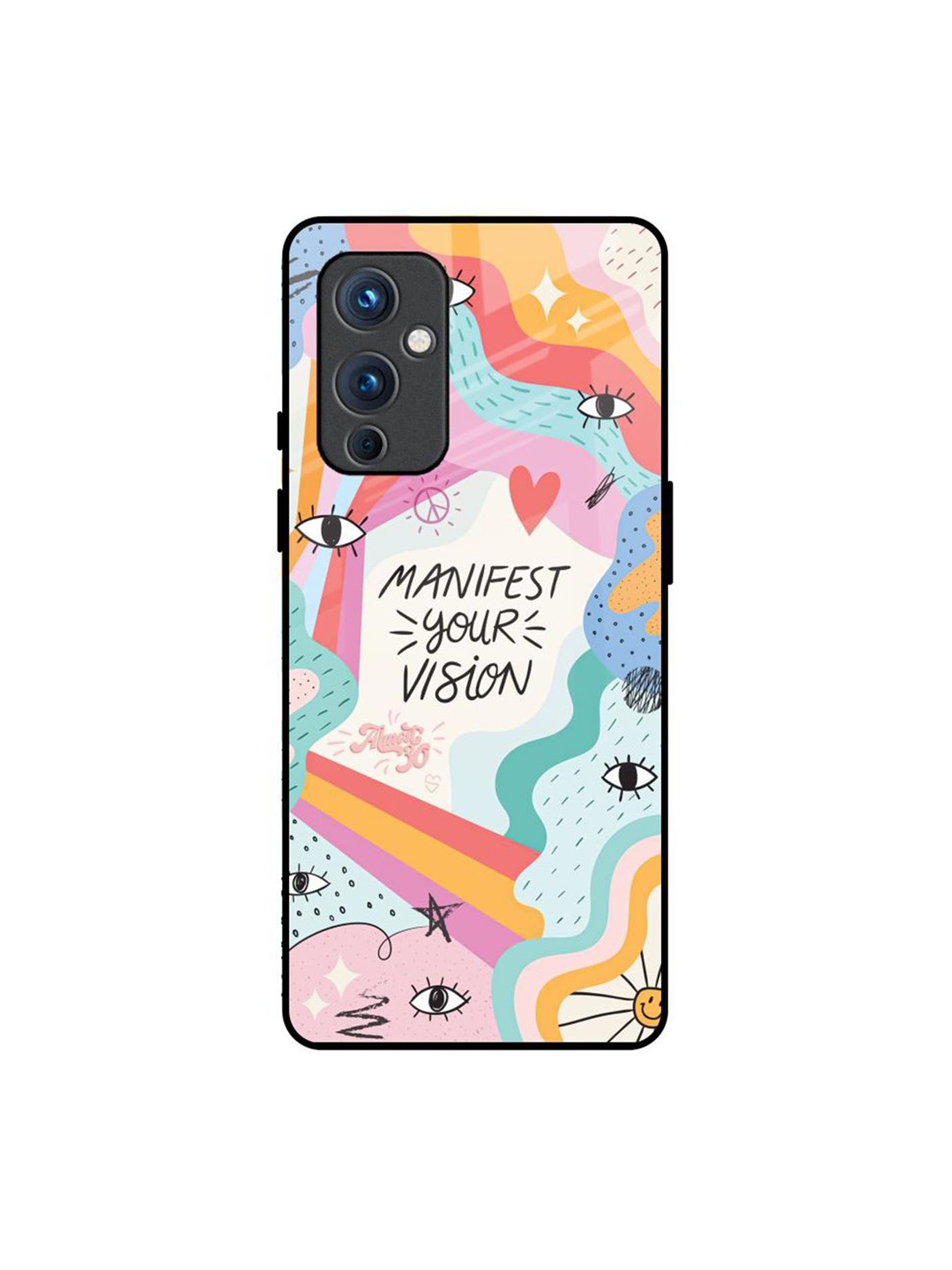 

QRIOH Quirky Printed OnePlus 9 Back Case Mobile Accessories, White