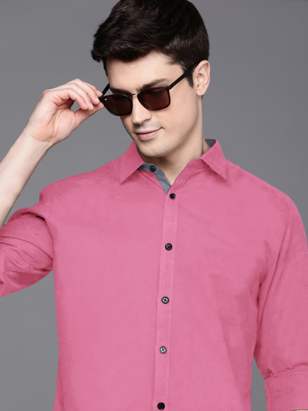 

SZN Men Standard Opaque Formal Shirt, Pink