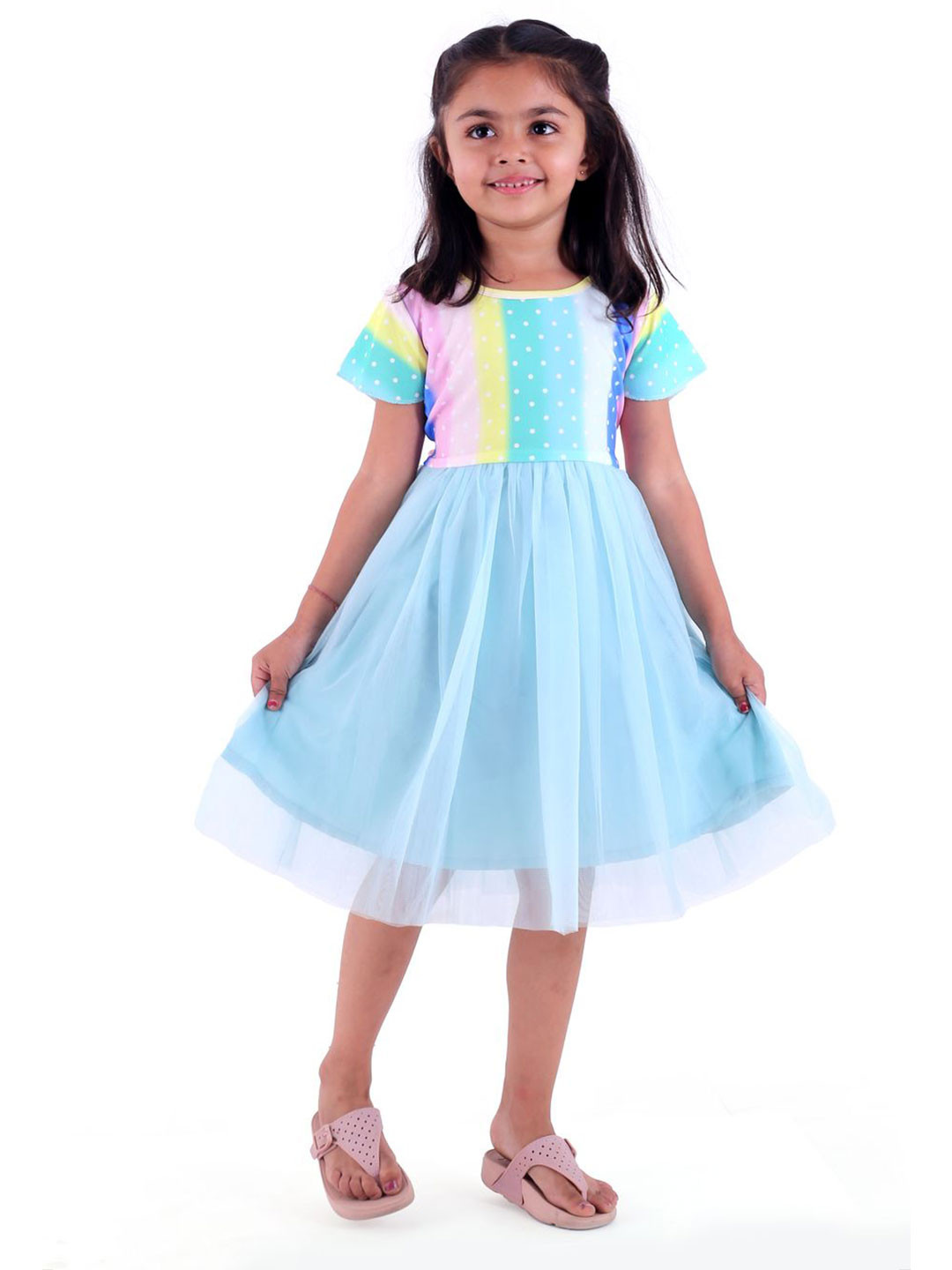

BAESD Net Fit & Flare Dress, Blue