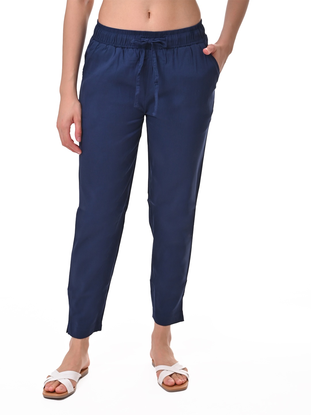 

Fly Birds Women Tailored Trousers, Blue