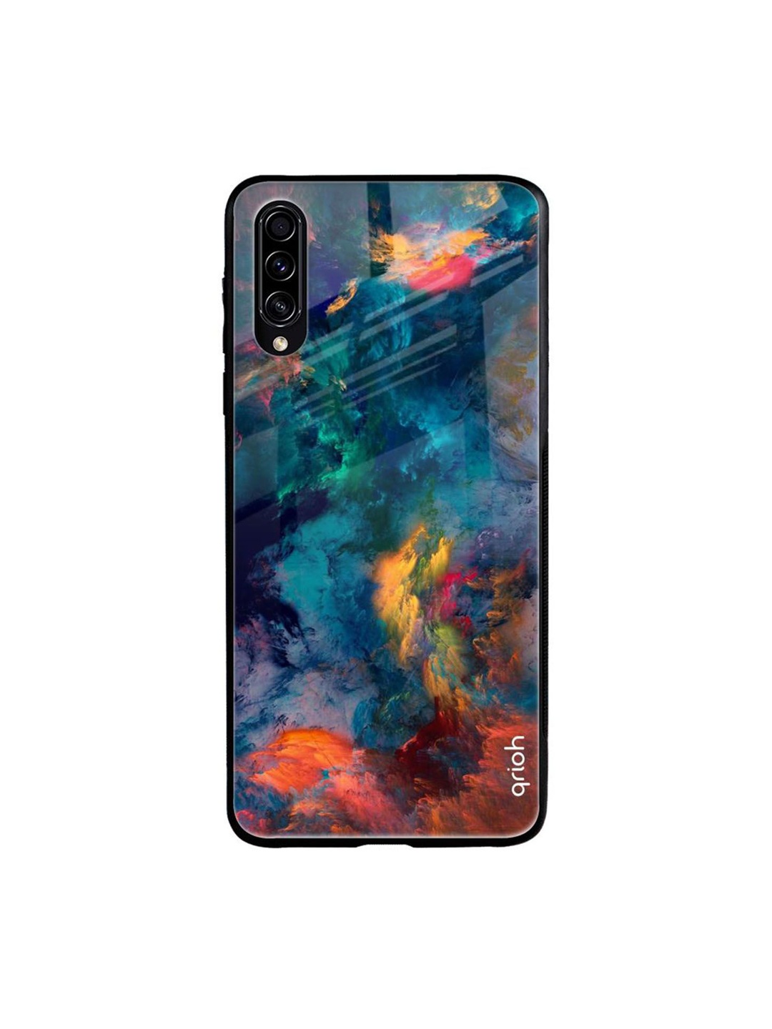 

QRIOH Abstract Printed Samsung Galaxy A70S Back Case Mobile Accessories, Teal