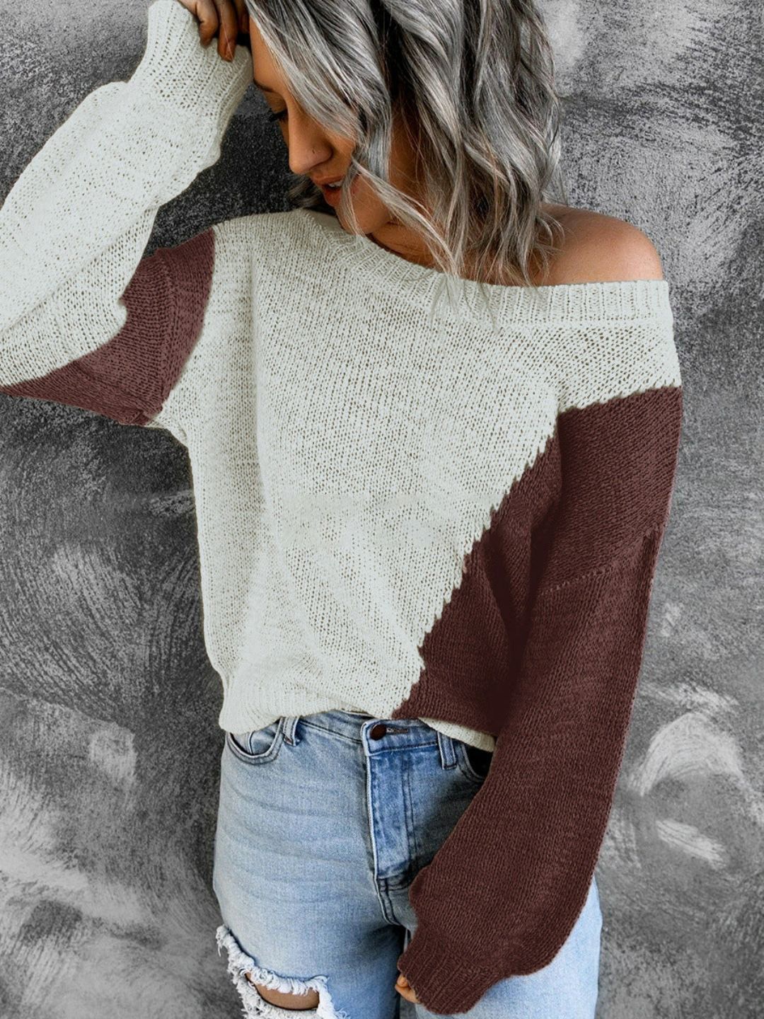 

Oh Rare Women Colourblocked Pullover, Beige