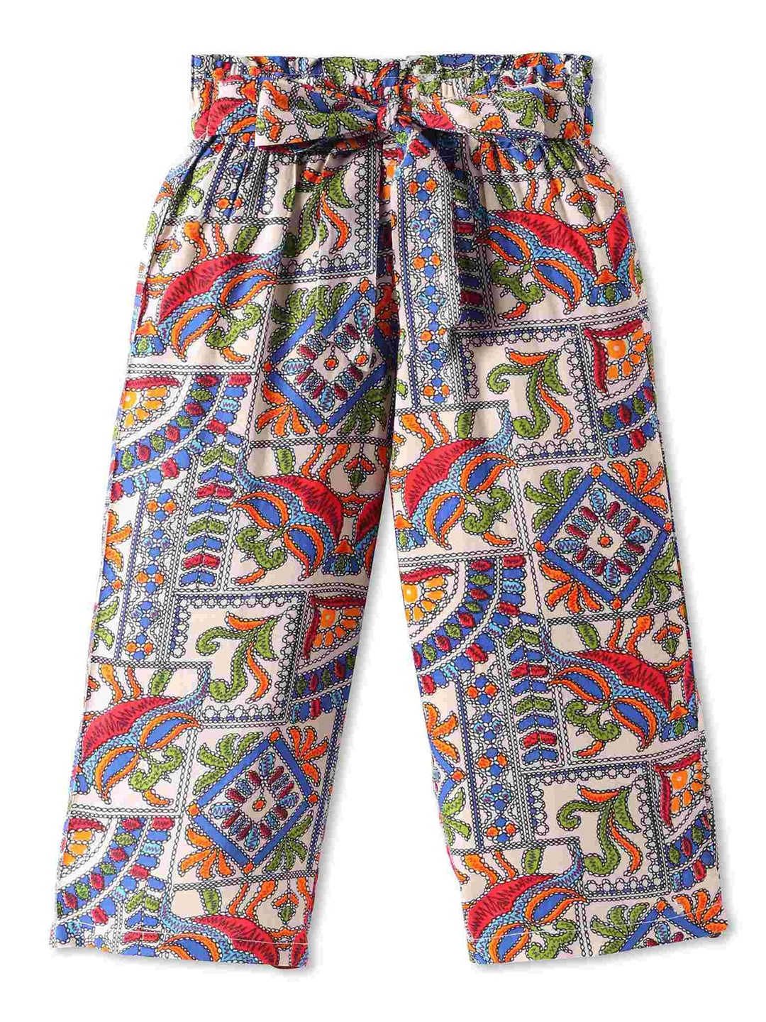 

CrayonFlakes Girls Printed Palazzos, Off white