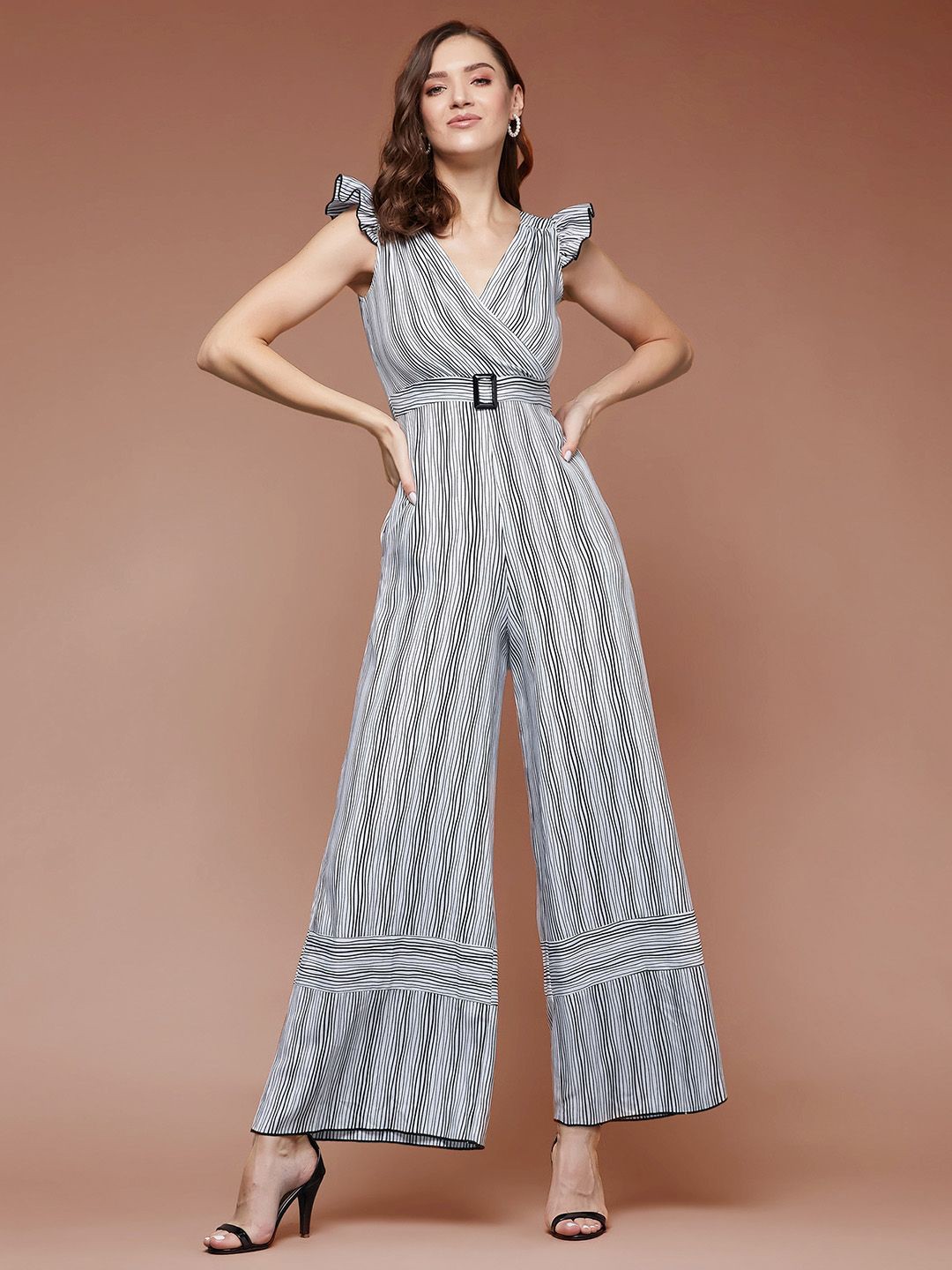 

all about you Striped Basic Jumpsuit, Black