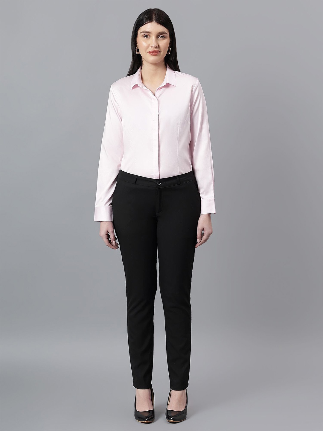 

Cantabil Women Original Slim Fit Opaque Formal Shirt, Pink