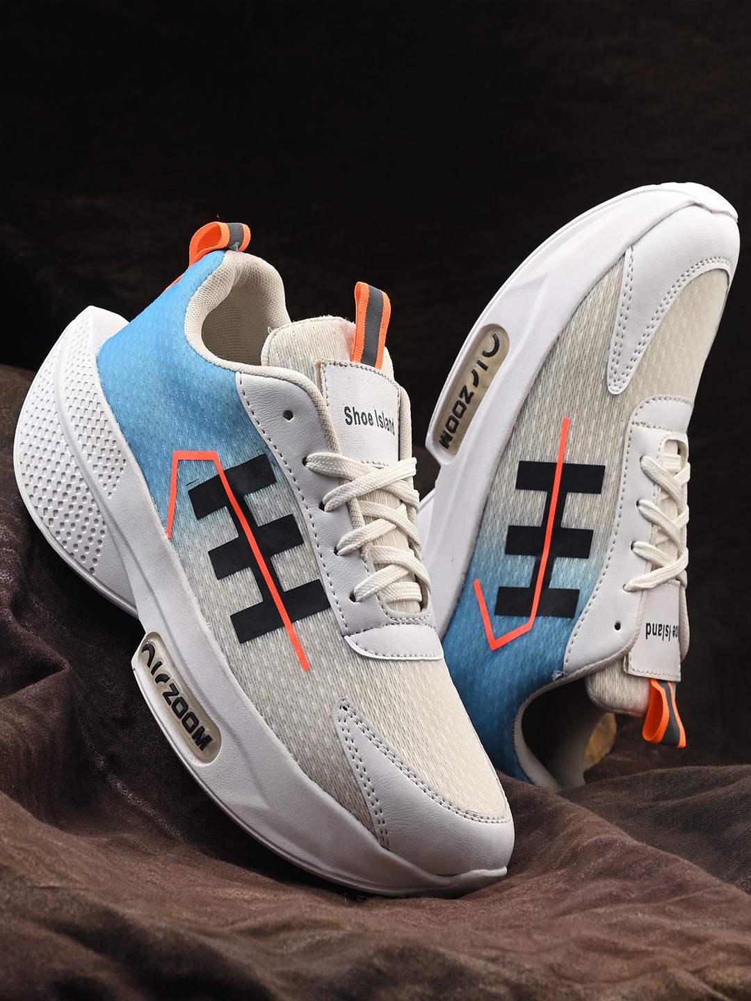 

Shoe Island Men Mesh Running Non-Marking Shoes, White