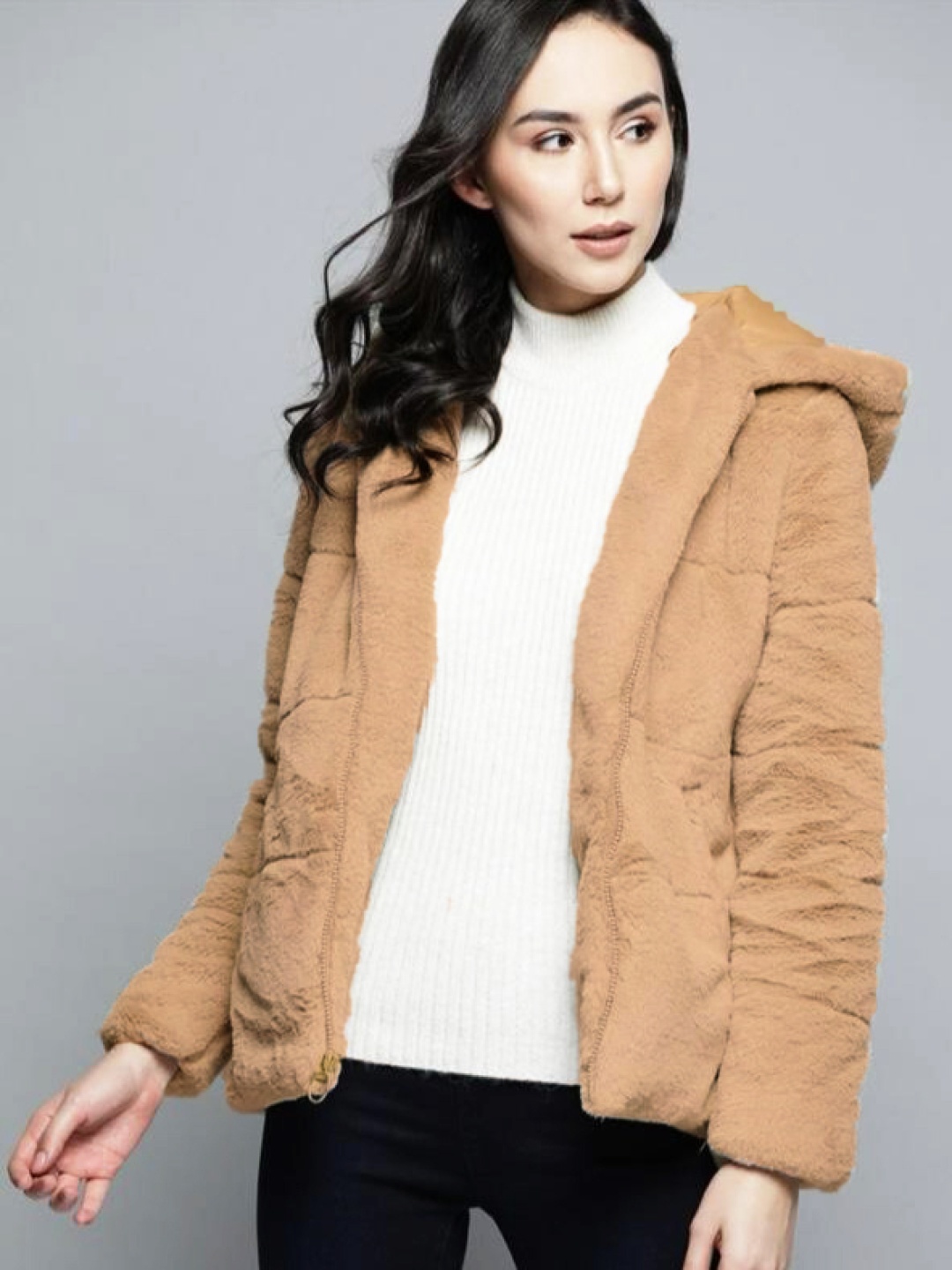

BAESD Women Floral Parka Jacket, Brown