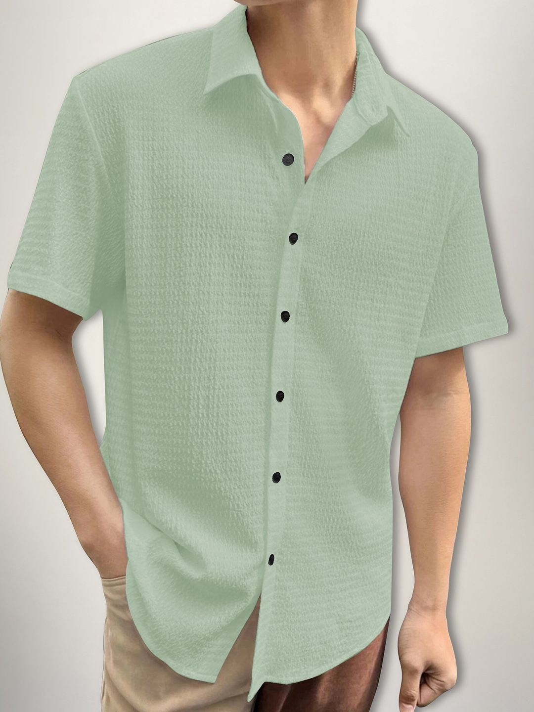 

SZN Men Original Opaque Casual Shirt, Green