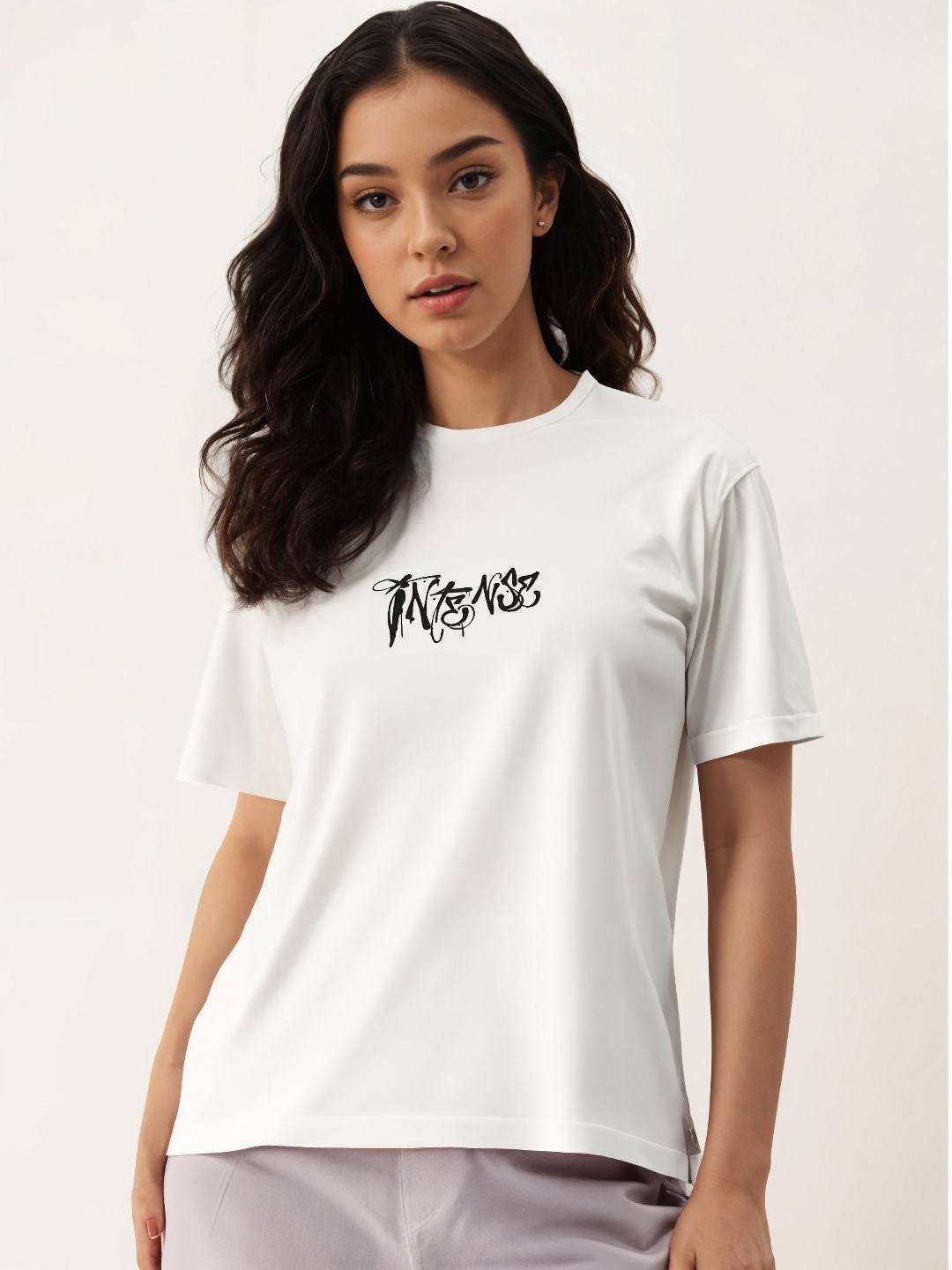 

DressBerry Women Printed Pockets T-shirt, White