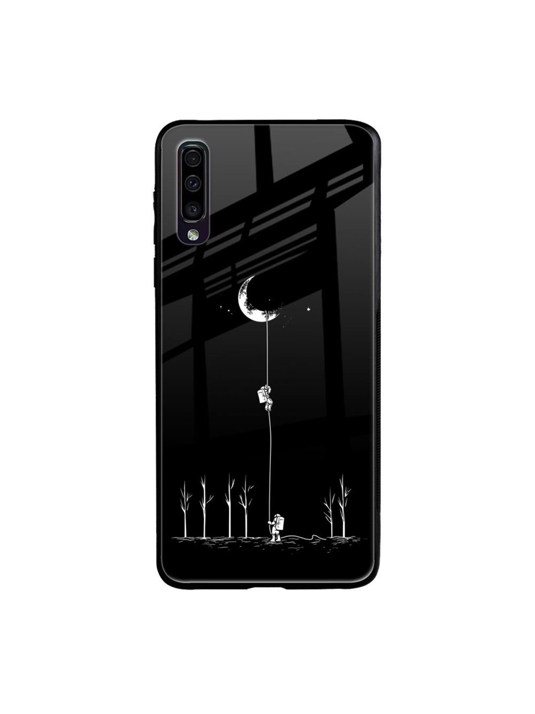

QRIOH Quirky Printed Samsung Galaxy A70 Back Case Mobile Accessories, Black