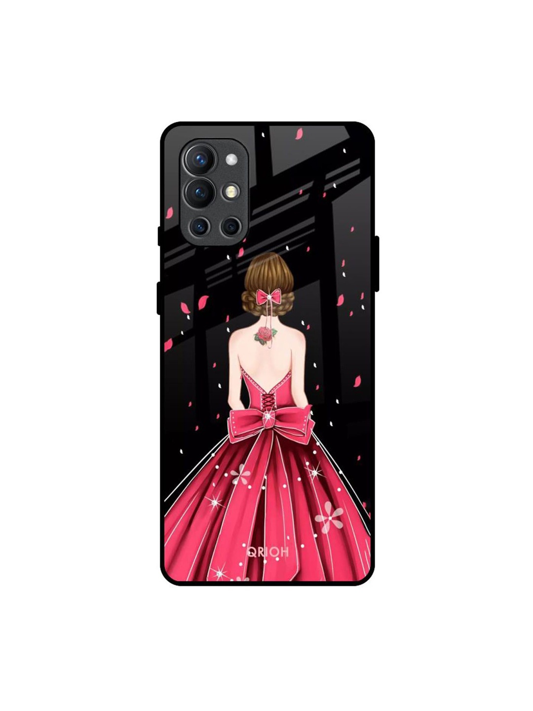 

QRIOH Quirky Printed OnePlus 9R Back Case Mobile Accessories, Black