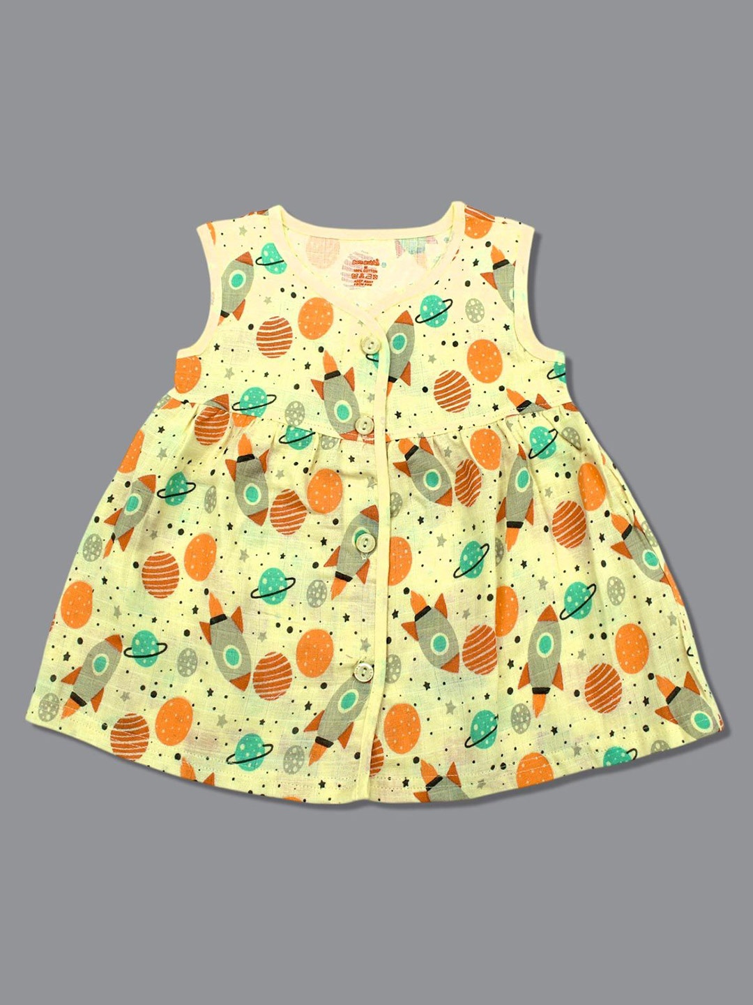 

Born Babies Polka Dot Print Organic Cotton A-Line Dress, Multi