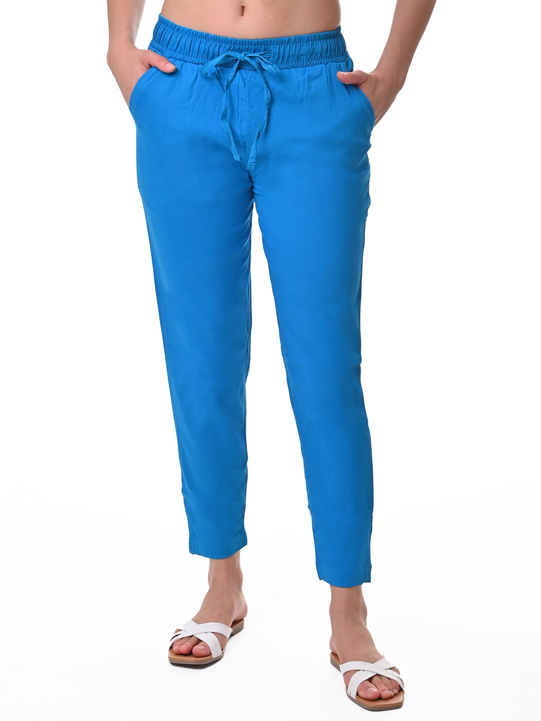 

Fly Birds Women Tailored Trousers, Blue