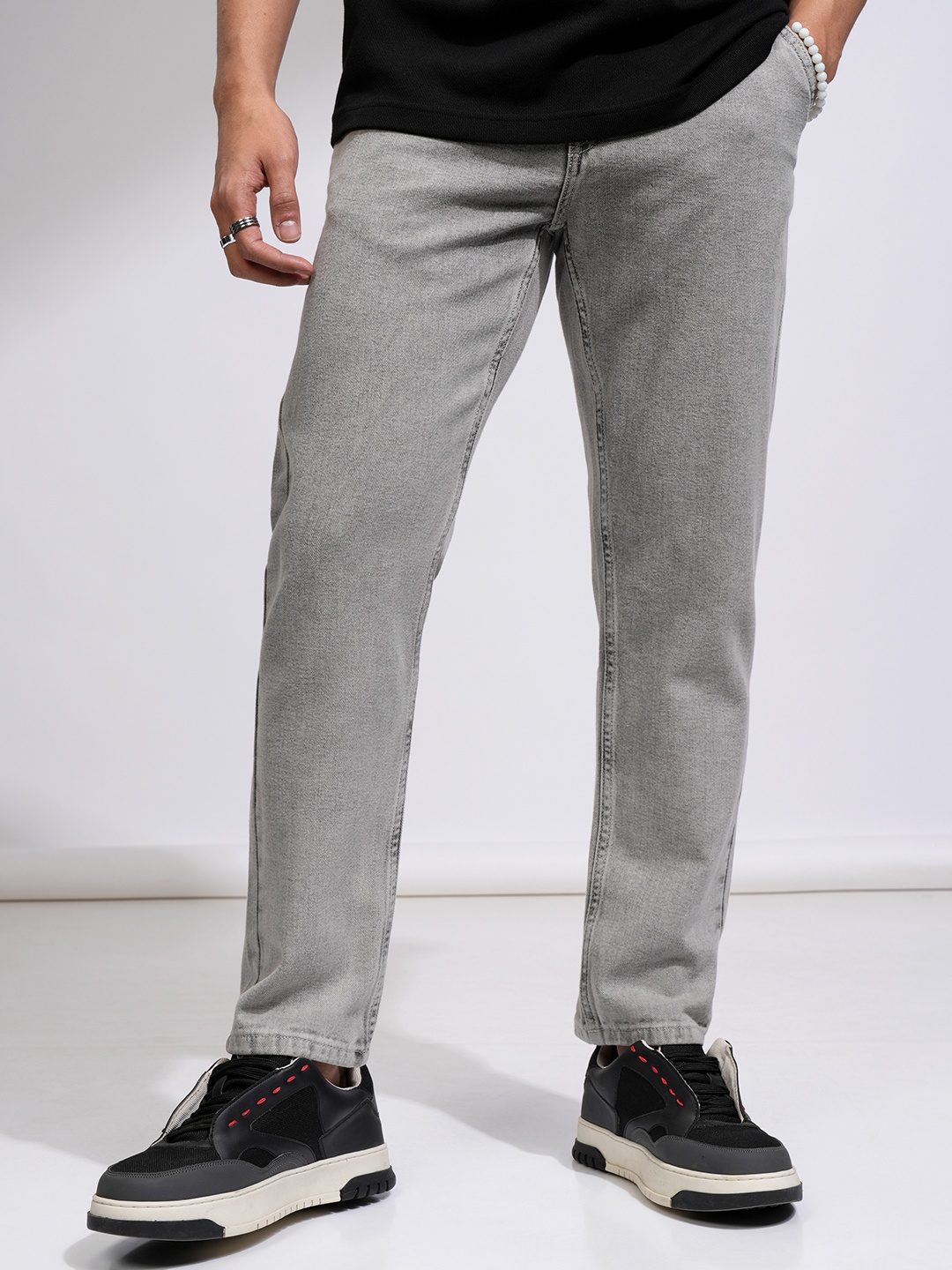

HIGHLANDER Men Slim Fit Heavy Fade Stretchable Jeans, Grey