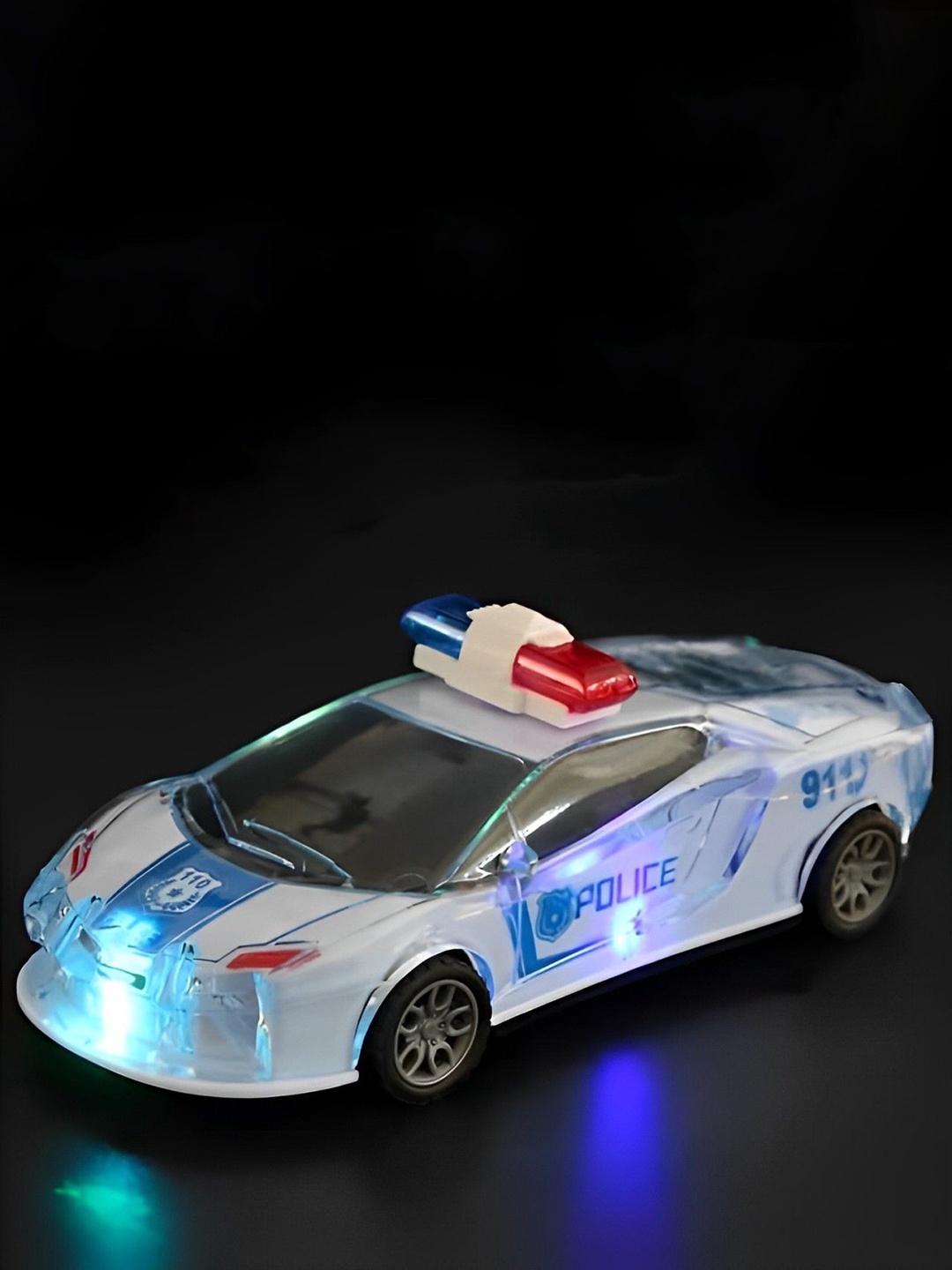 

OPINA Kids Police Car With Lights, White