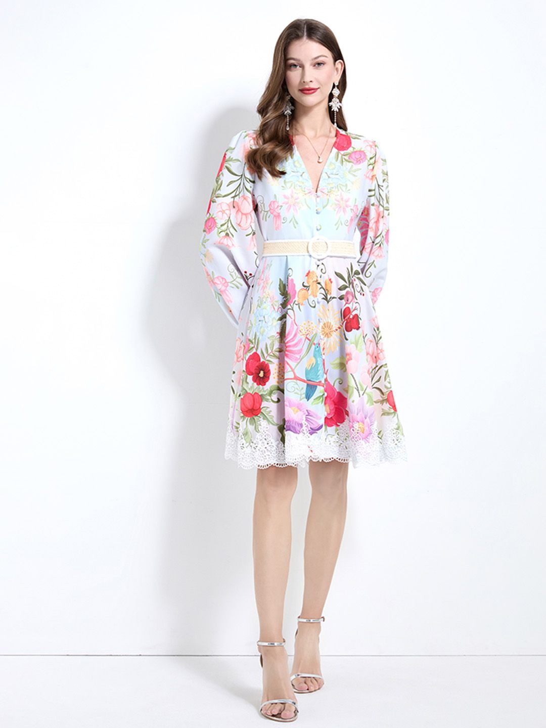 

JC Collection Floral Print Fit & Flare Dress, Multi